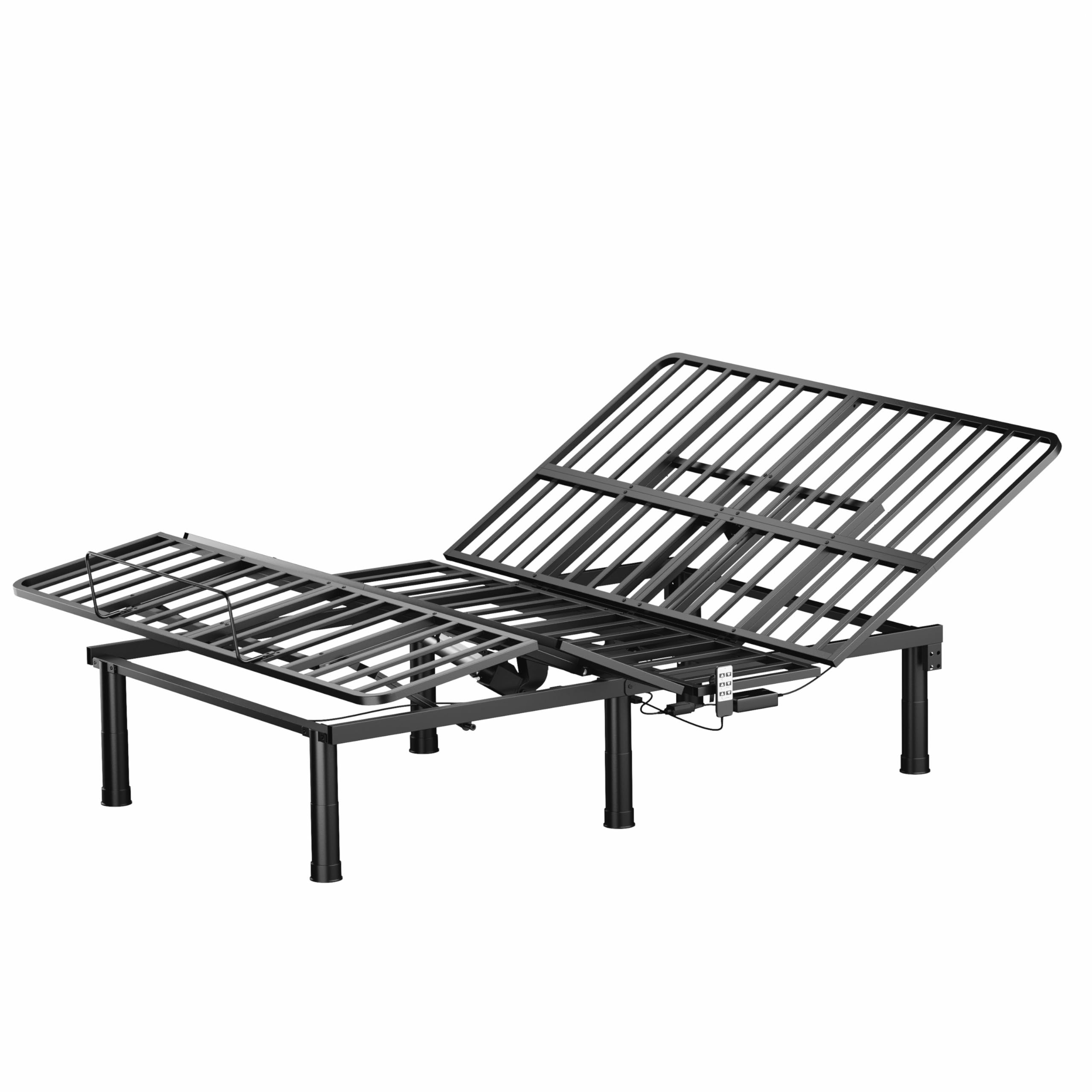 SunsGrove Queen Adjustable Bed Frame with Wired Remote - Electric Base with Independent Head & Foot Incline, 2 Height Options - Easy Assembly for Home, Bedroom, and Healthcare Use
