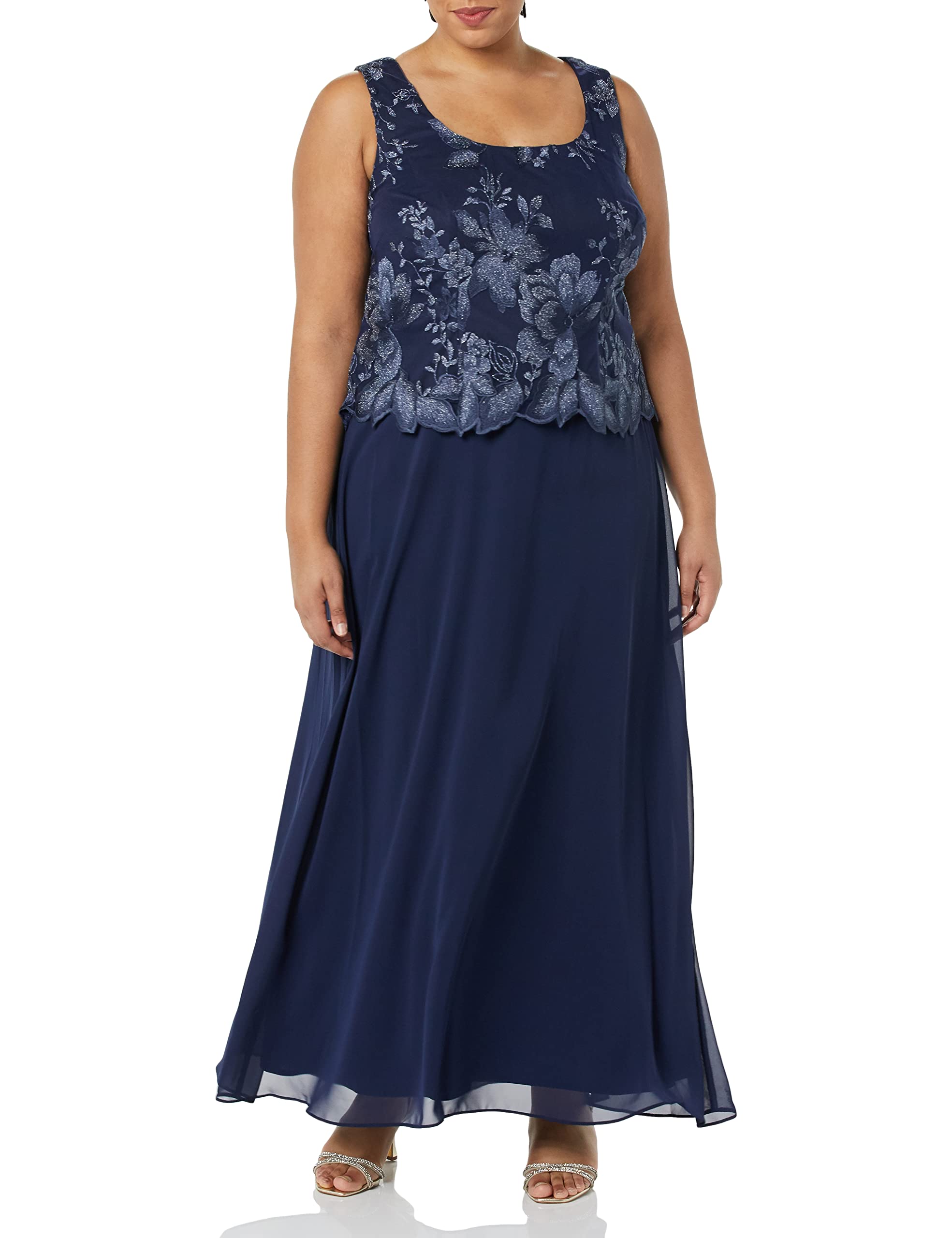 Alex Evenings Women's Plus Size Tea-Length Mother of The Bride Jacket Dress for Formal Weddings, Special Occasions & Evening Events - Elegant Wedding Guest Attire for Bridal Parties, Receptions & Black Tie Functions