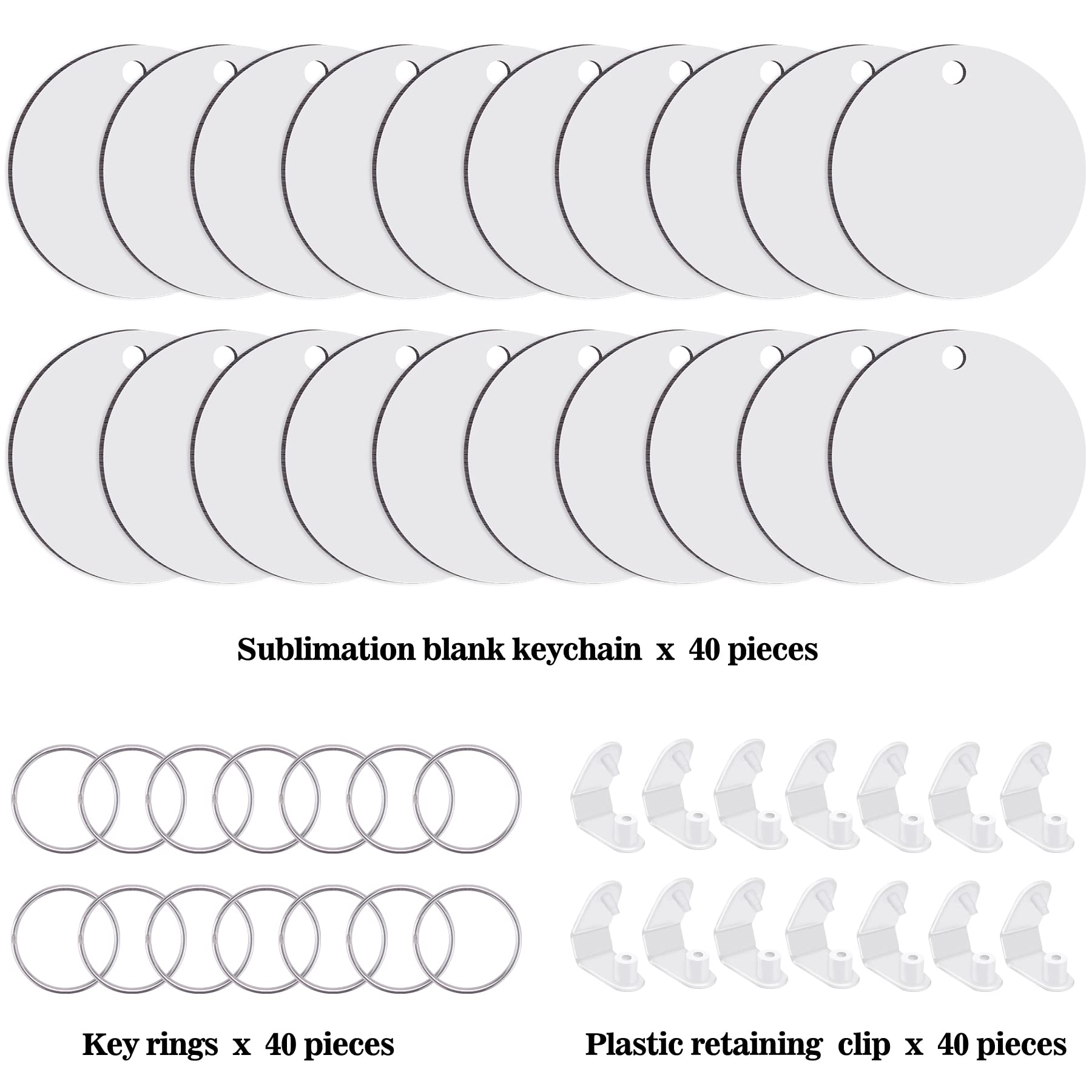 Duufin 120-Piece Round Sublimation Keychain Blanks - Double-Sided Heat Transfer MDF Key Rings for DIY Crafts, Personalized Gifts & Promotional Items | Perfect for Custom Keychains, Party Favors & Business Branding