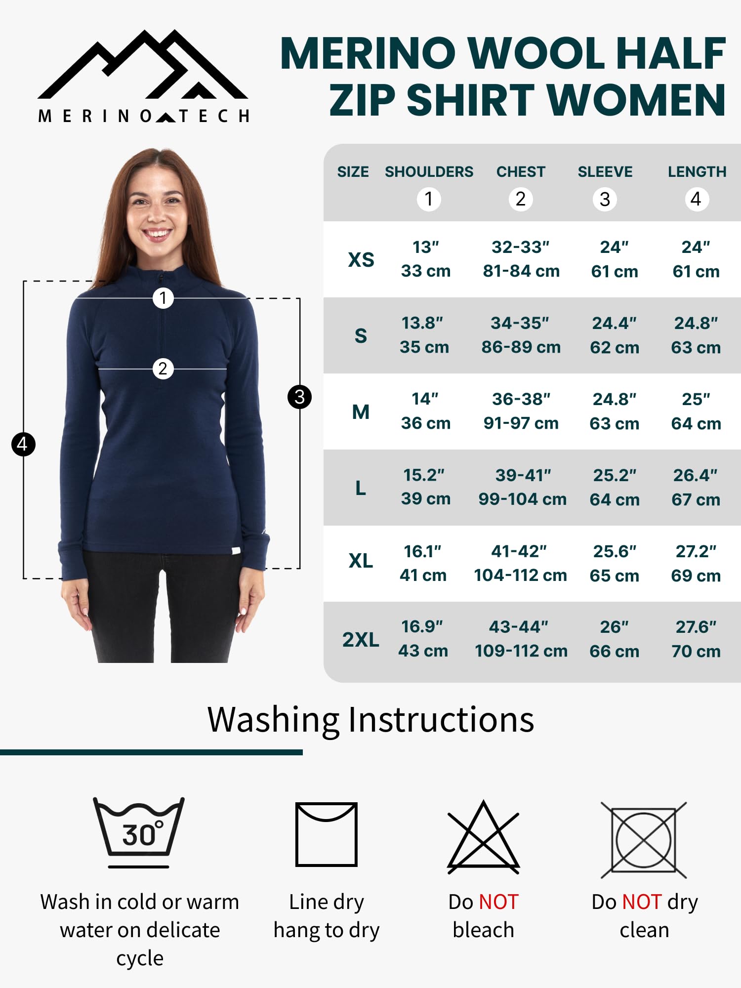 100% Merino Wool Base Layer for Women - Lightweight, Midweight & Heavyweight Thermal Half Zip Sweater with Socks | Hiking, Skiing & Winter Outdoor Activities