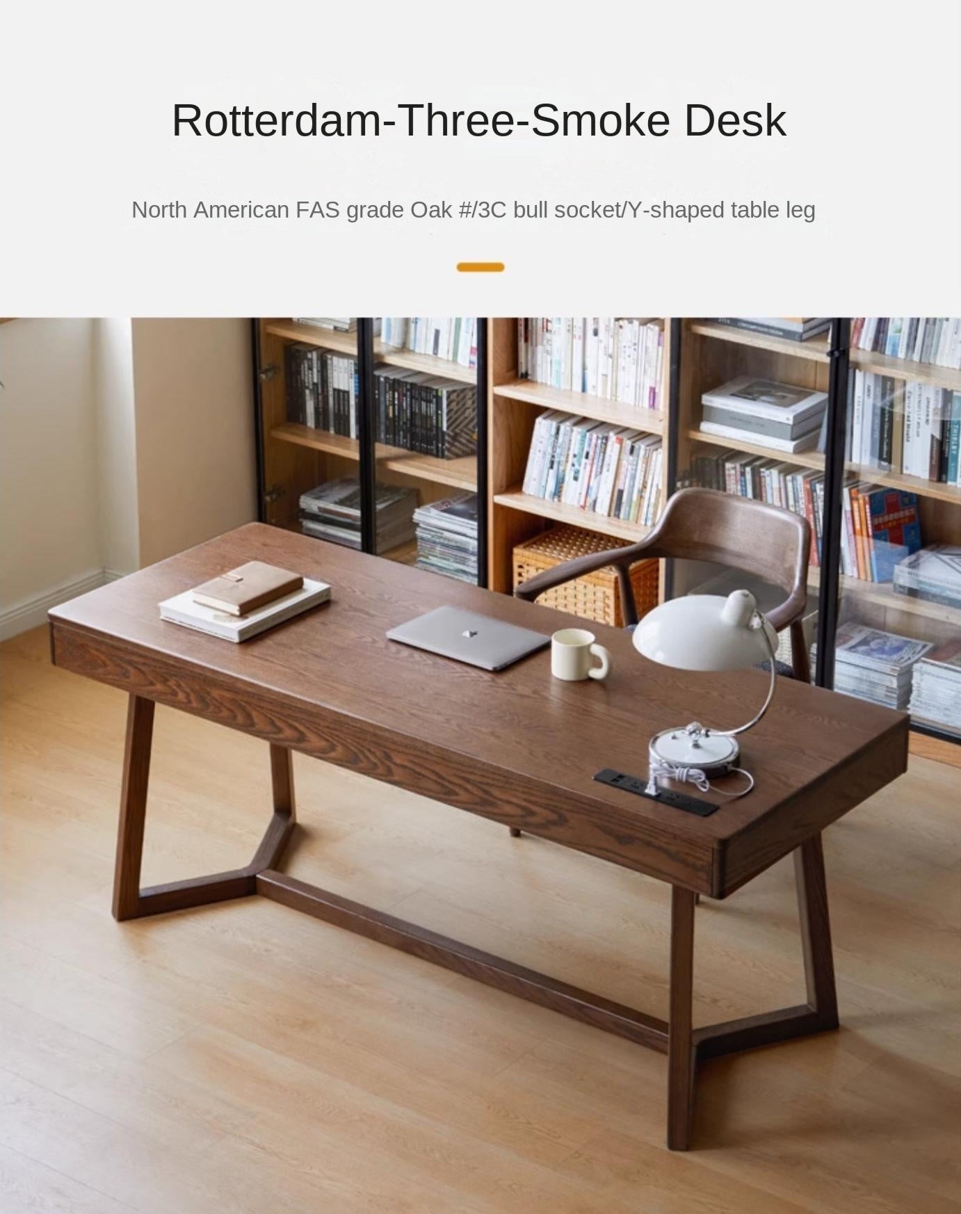 Premium Black Walnut & Oak Solid Wood Italian Modern Office Desk - Executive Home Office Furniture for Professionals & Remote Work