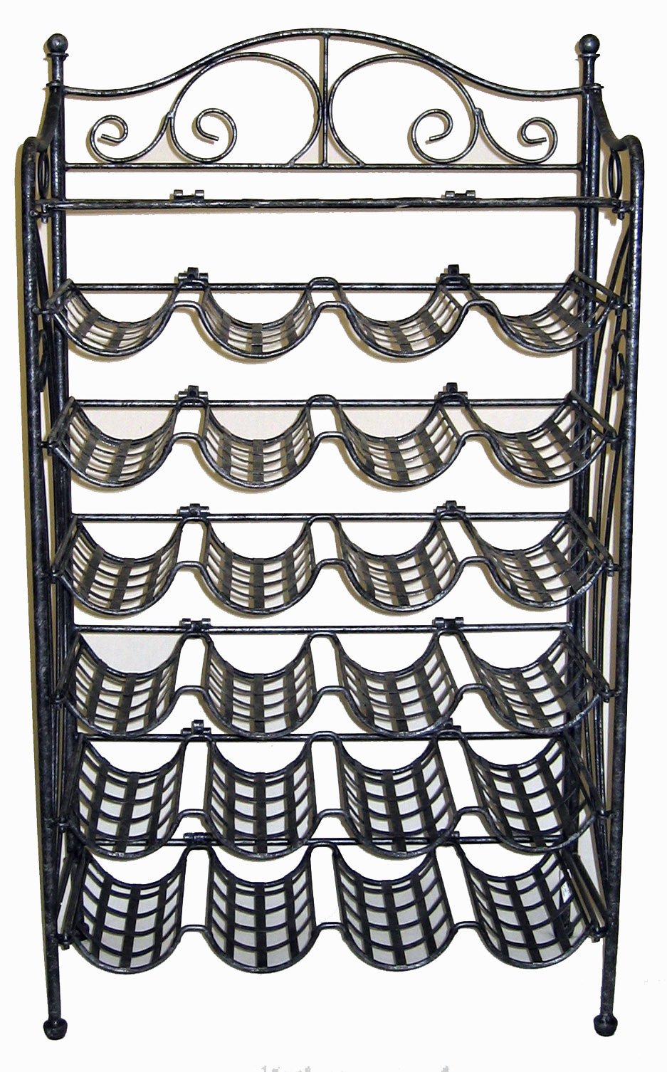 24-Bottle Iron Folding Wine Rack for Indoor & Outdoor Use - Space-Saving Storage for Kitchen, Bar, Patio, and Party Events