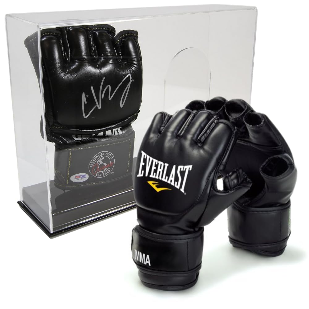 Premium UFC & MMA Double Fight Gloves Display Case with Stand - Showcase Your Collectible Boxing & MMA Gear - Perfect for Home Gym, Man Cave, or Sports Memorabilia Collection
