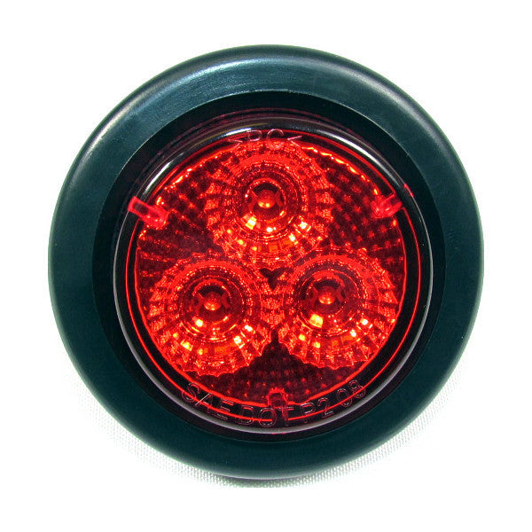 Fortpro 2 Round Clearance/Marker LED Lights with 3 LEDs - Durable Waterproof Truck Trailer Lights for Off-Road Vehicles, Boats & Emergency Signaling