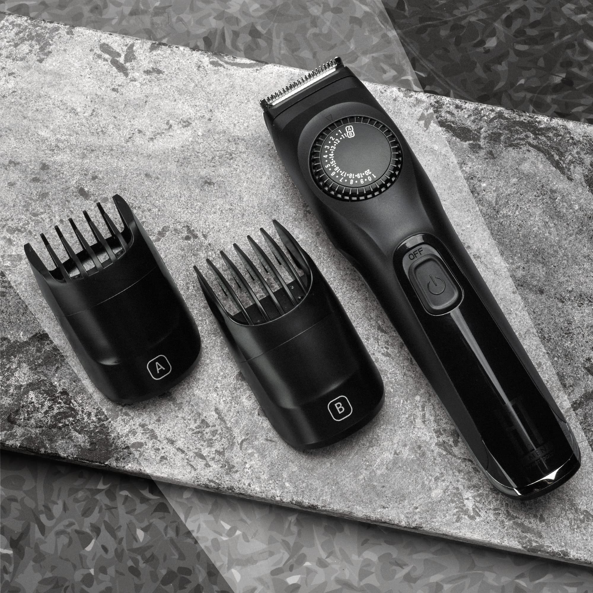Professional HOT TOOLS 5-Piece Beard Trimming Kit for Men - Precision Grooming Set with Multiple Attachments for Mustache, Sideburns & Facial Hair Styling at Home or Travel