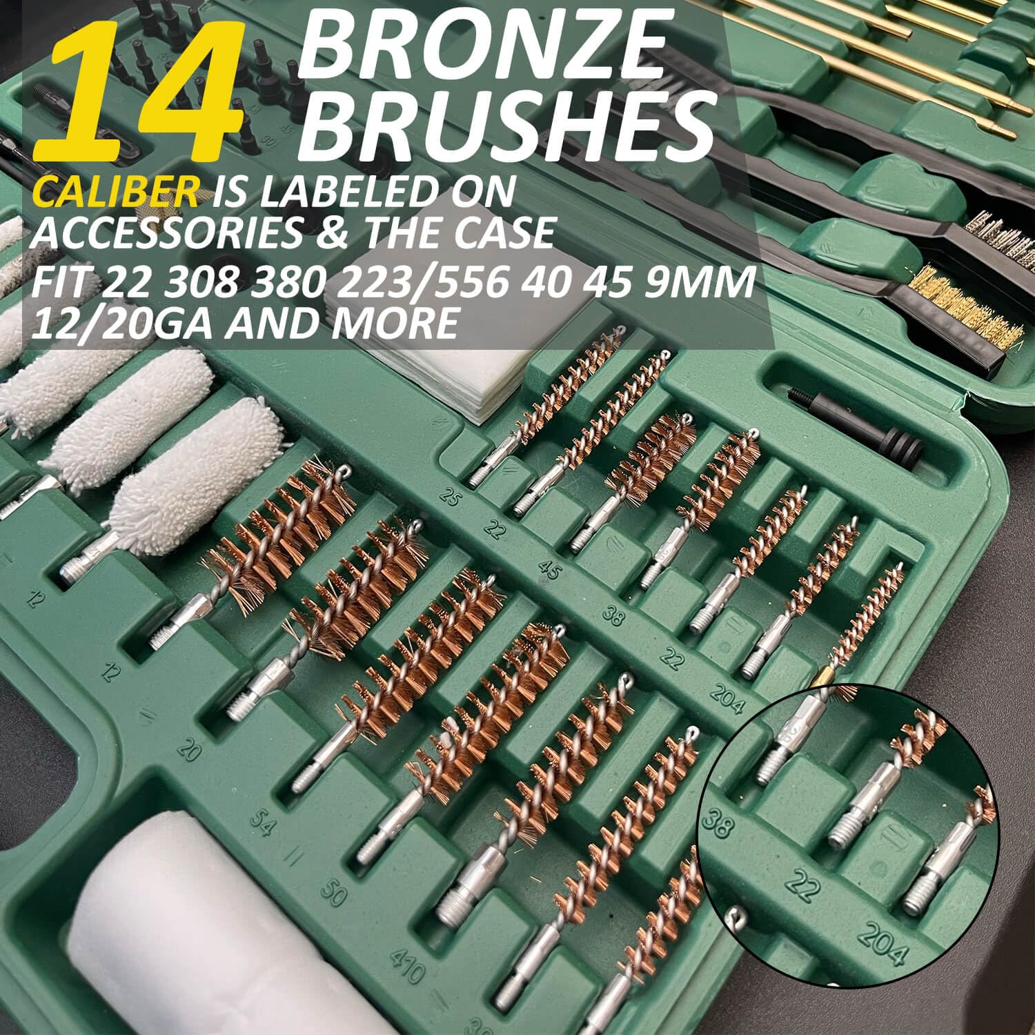 iunio Universal Gun Cleaning Kit with Mat & Case - for Rifle, Shotgun, Pistol - Perfect for Hunting & Shooting