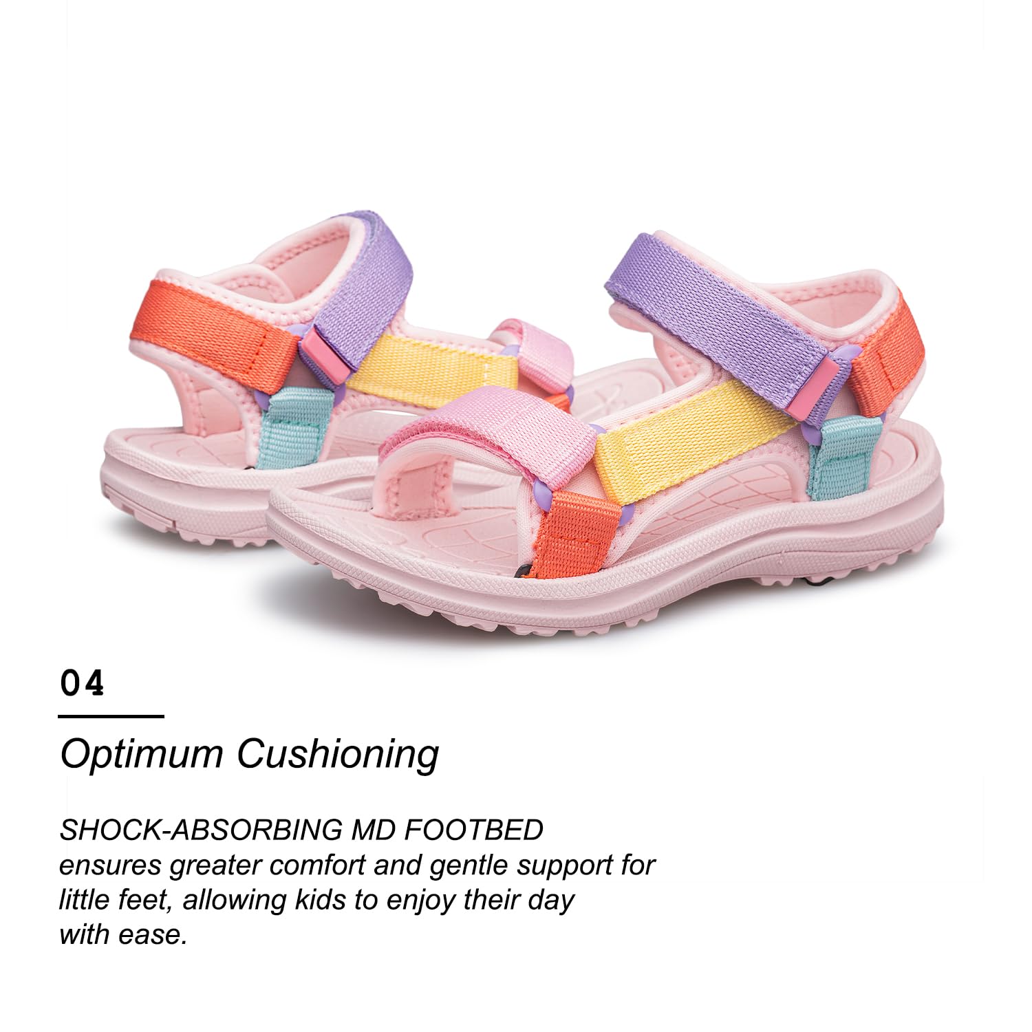 Vibdiv Boys & Girls Open-Toe Sport Sandals - Lightweight Summer Outdoor Sandals for Toddler, Little Kid & Big Kid - Perfect for Beach, Pool & Playground Activities