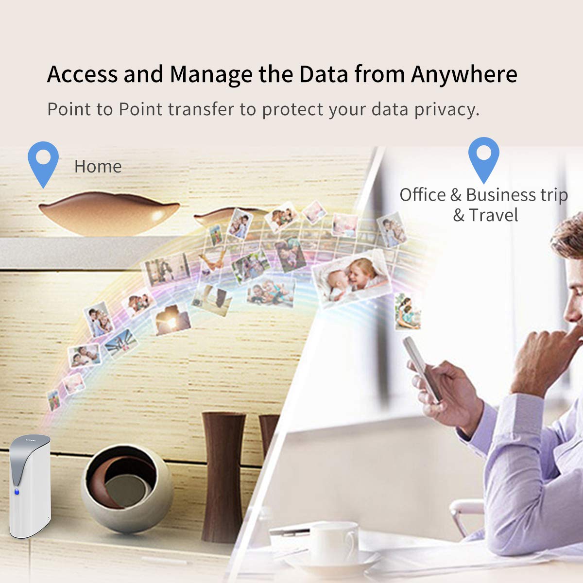 SSK 4TB Personal Cloud NAS with Hard Drive - Wireless Network Attached Storage for Auto Backup, Remote Access | Home Office & Media Storage Solution for Phones, Tablets & Laptops | Perfect for Digital Nomads, Photographers & Small Businesses