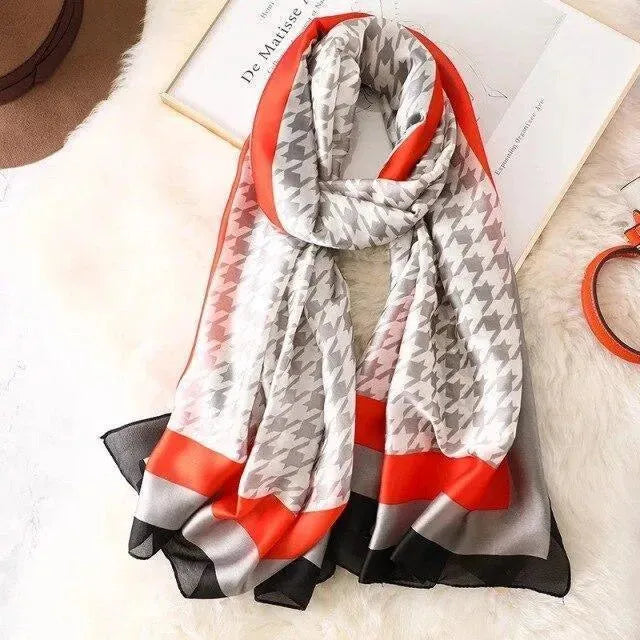 Luxury Muffler Silk Scarves for Women - Elegant Fashion Accessory for Winter, Office & Evening Events