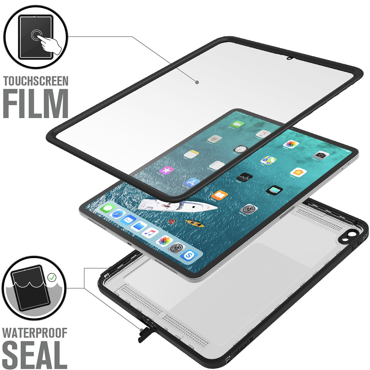iPad Pro 3rd Generation 12.9-inch Waterproof Protective Case - Shockproof Cover for Swimming, Beach & Outdoor Activities