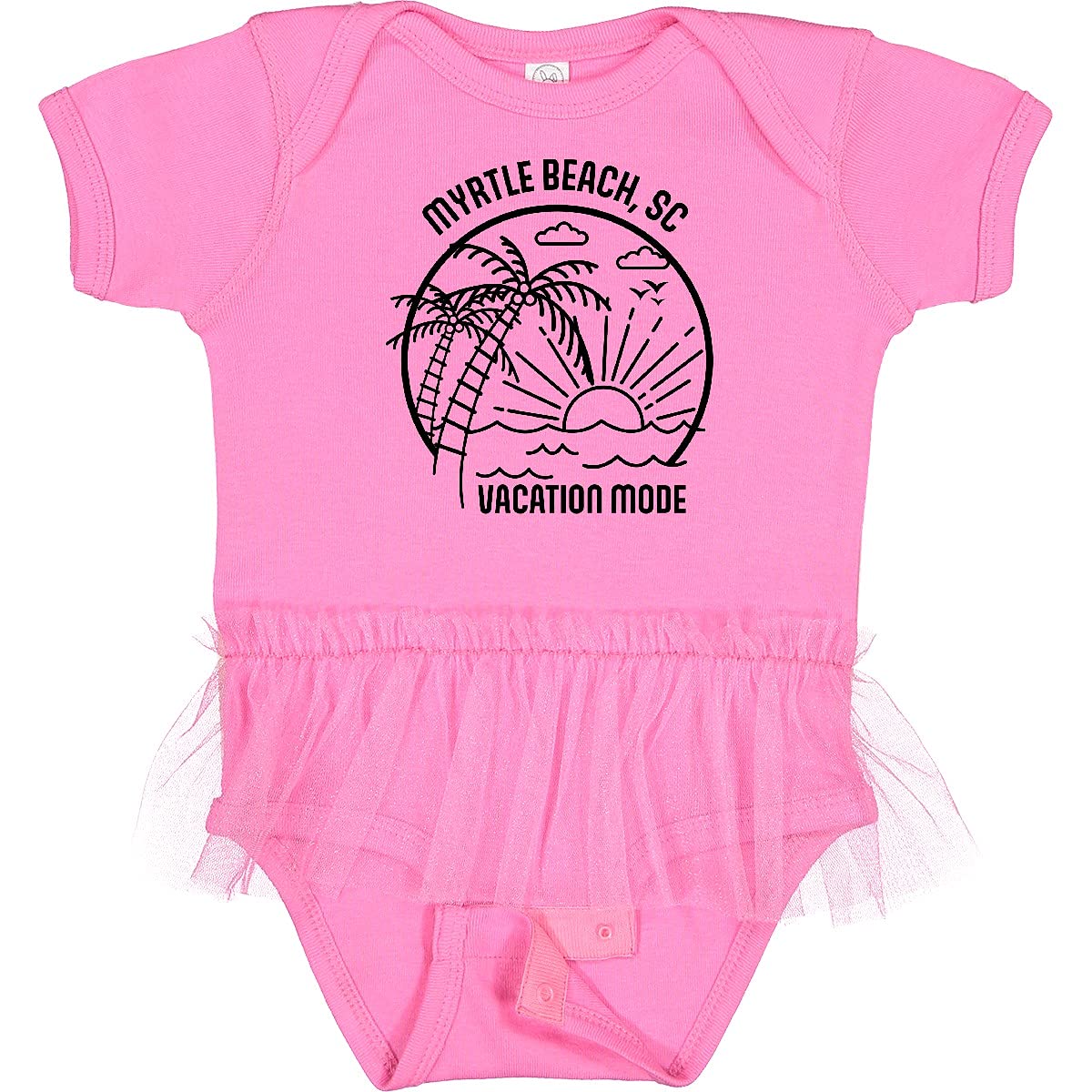 Inktastic Summer Vacation Mode Myrtle Beach South Carolina Infant Tutu Bodysuit - Cute Baby Girl Outfit for Beach Trips, Family Photos & Vacation Souvenirs
