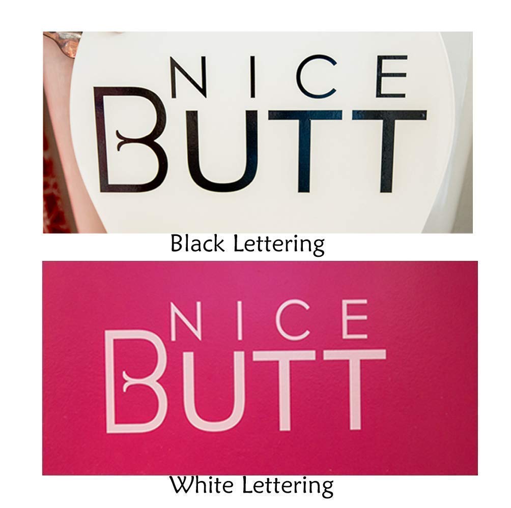 Funny Bathroom Sign - Nice Butt Black Vinyl Toilet Decoration for Bathroom Humor | Perfect for Home, Office or Restaurant Restroom Decor