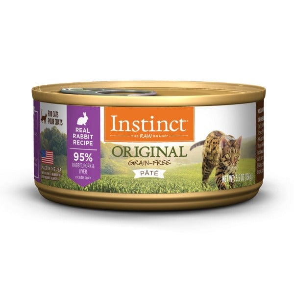 Instinct Original Grain-Free Real Rabbit Recipe Canned Cat Food - High Protein Wet Food for Adult Cats - Perfect for Picky Eaters & Sensitive Stomachs - Ideal for Mealtime, Travel & Veterinary Diets