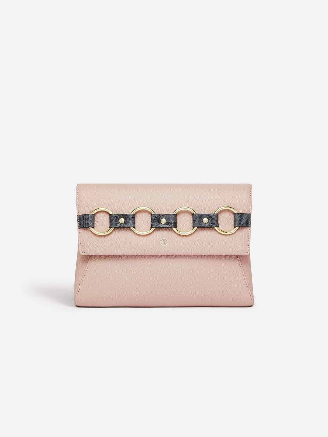 Vegan Leather Clutch Crossbody Bag for Women | Alder Pink Nude Handbag | Perfect for Parties, Weddings & Everyday Use