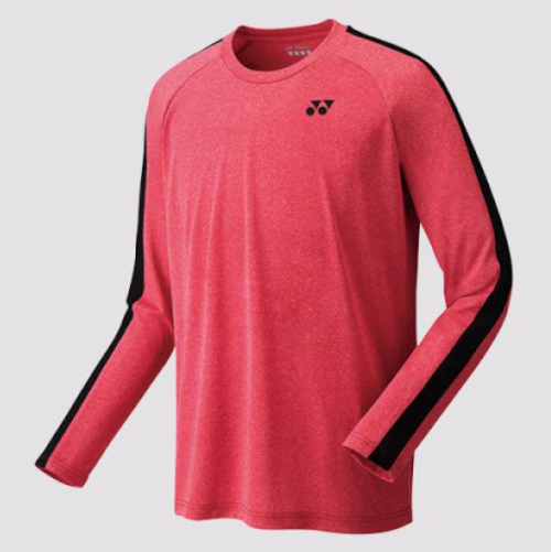 Yonex 16382 Men's Long Sleeve Performance T-Shirt - Moisture Wicking, Breathable, Comfort Fit (Red) - Perfect for Tennis, Gym Workouts & Casual Wear