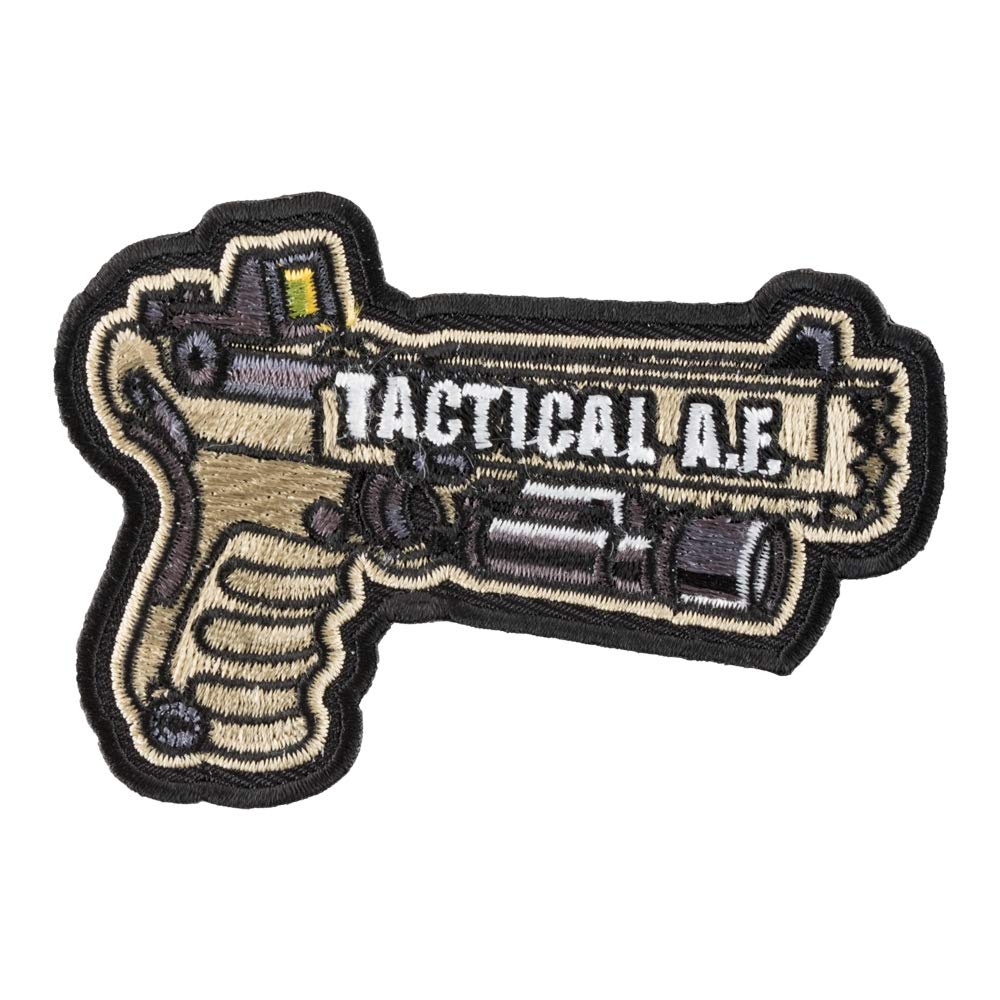 Tactical Handgun Camouflage Iron On Patches - 3.5x2.5 Inch Embroidered Gun & Weapon Patches for Jackets, Bags, Jeans - DIY Sew On Military Style Decorative Clothing Accessories - Perfect for Outdoor Activities, Hunting, Airsoft & Tactical Gear Customization