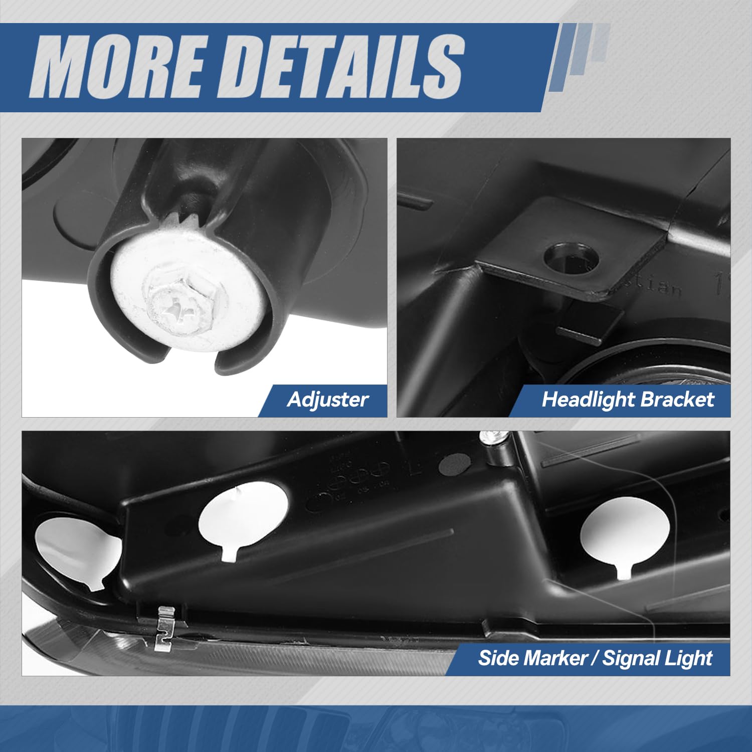 Auto Dynasty Halogen Headlights Assembly Replacement for 1999-2004 Jeep Grand Cherokee WJ - Driver & Passenger Side Headlamps (CH2502121 CH2503121) with Chrome Housing & Amber Corner - Perfect for Night Driving & Off-Road Adventures