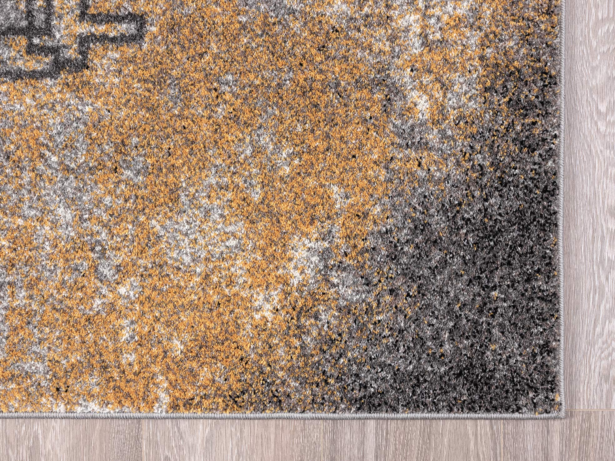 Abani Grey & Yellow Abstract Area Rug 6' x 9' - Modern Contemporary Accent Rug for Living Room, Bedroom & Office - Laguna Collection Soft Non-Slip Floor Carpet