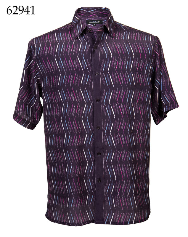 Bassiri Men's Casual Short Sleeve Shirt 62941 - Breathable Cotton Comfort Fit for Summer, Outdoor Activities & Travel