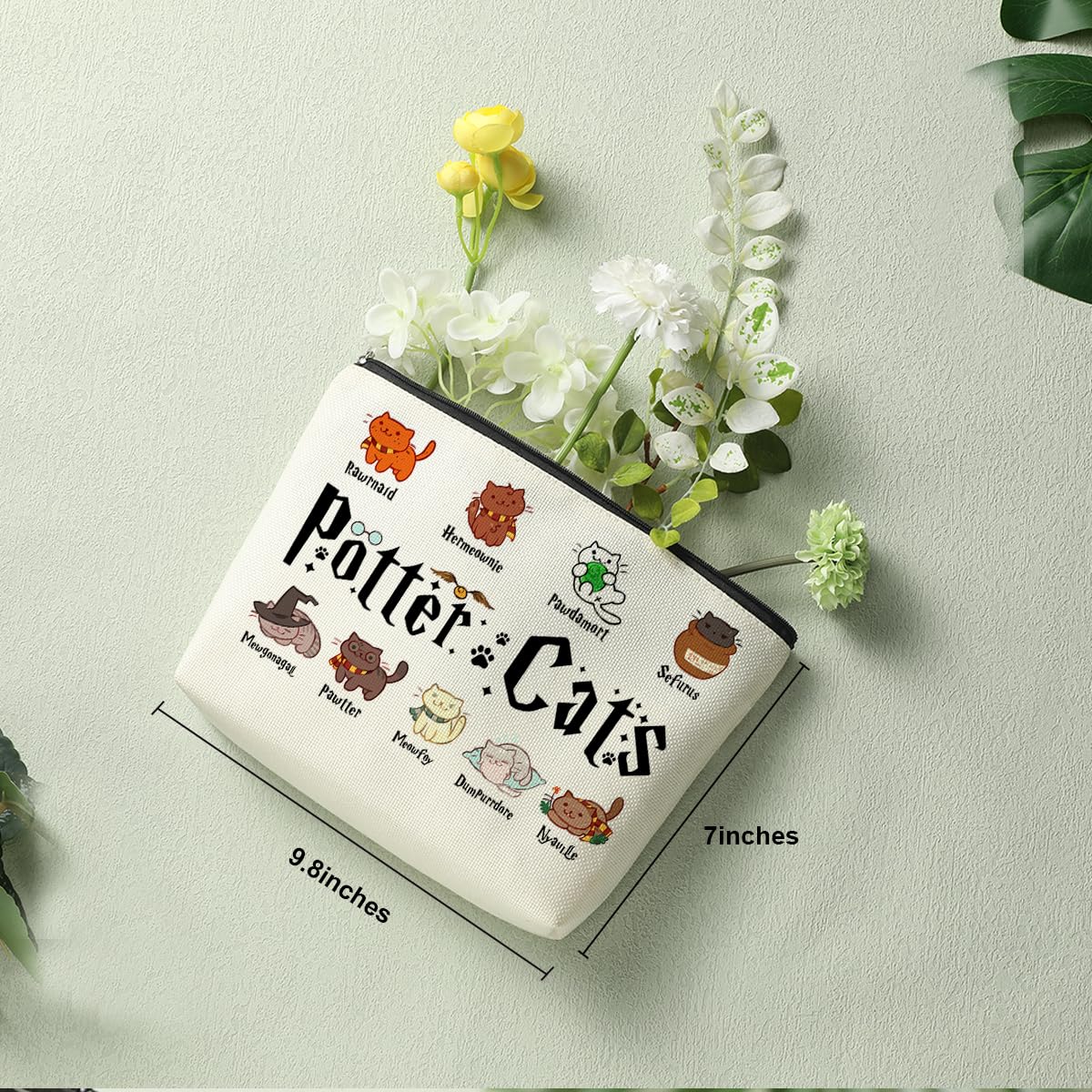 Funny Cat Makeup Bag - Cute Cat Themed Cosmetic Pouch for Women & Cat Lovers | Inspired Movie Design | Perfect Gift for Best Friends, Cat Moms, Graduation, Christmas & Birthdays | Great for Travel, Daily Makeup Storage & Cat Lover Accessories