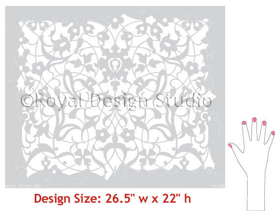 Arabesque Moroccan Stencil for Wall Decor, DIY Painting, and Home Renovation – Perfect for Moroccan-Inspired Interiors, Furniture Upcycling, and Artistic Projects