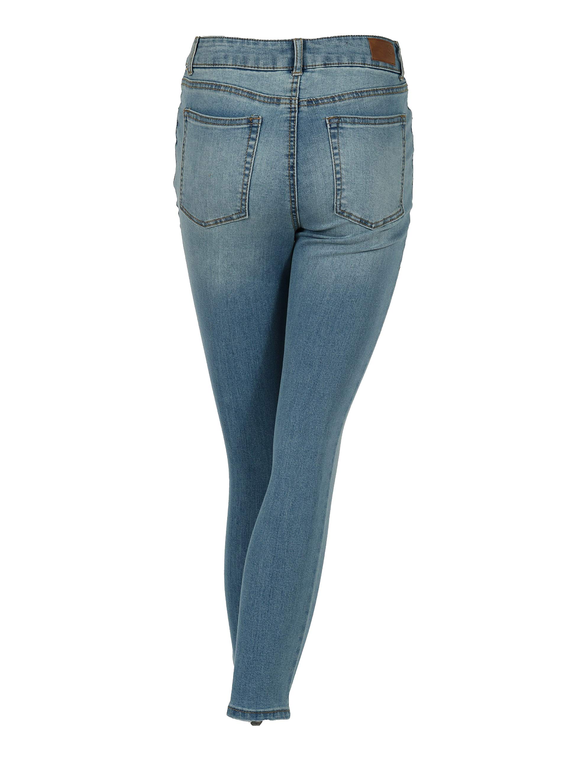 Women's High Rise High Waist Exposed Zipper Denim Ankle Skinny Jeans - Stretchy Slim Fit for Casual Outfits & Night Out | Perfect for Date Nights, Workwear & Everyday Fashion