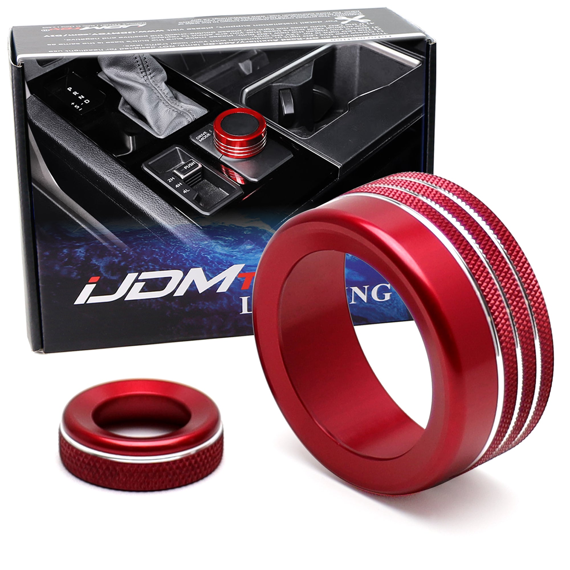 TRD Red Driving Mode & Volume Knob Covers for 2022+ Toyota Tundra & Sequoia with 8