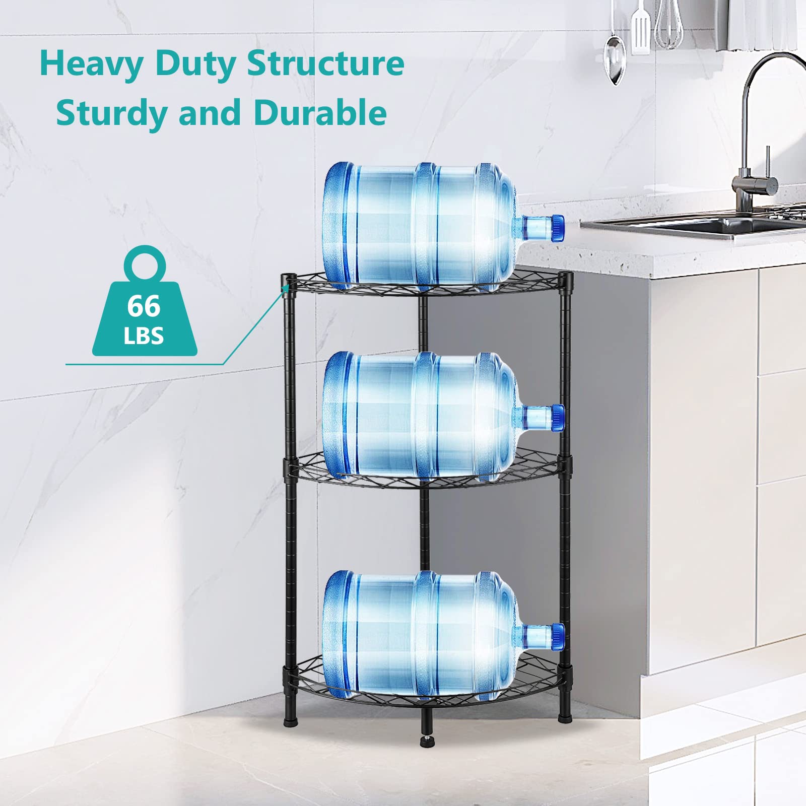 3-Tier Adjustable Metal Wire Corner Shelving Unit - 13.8