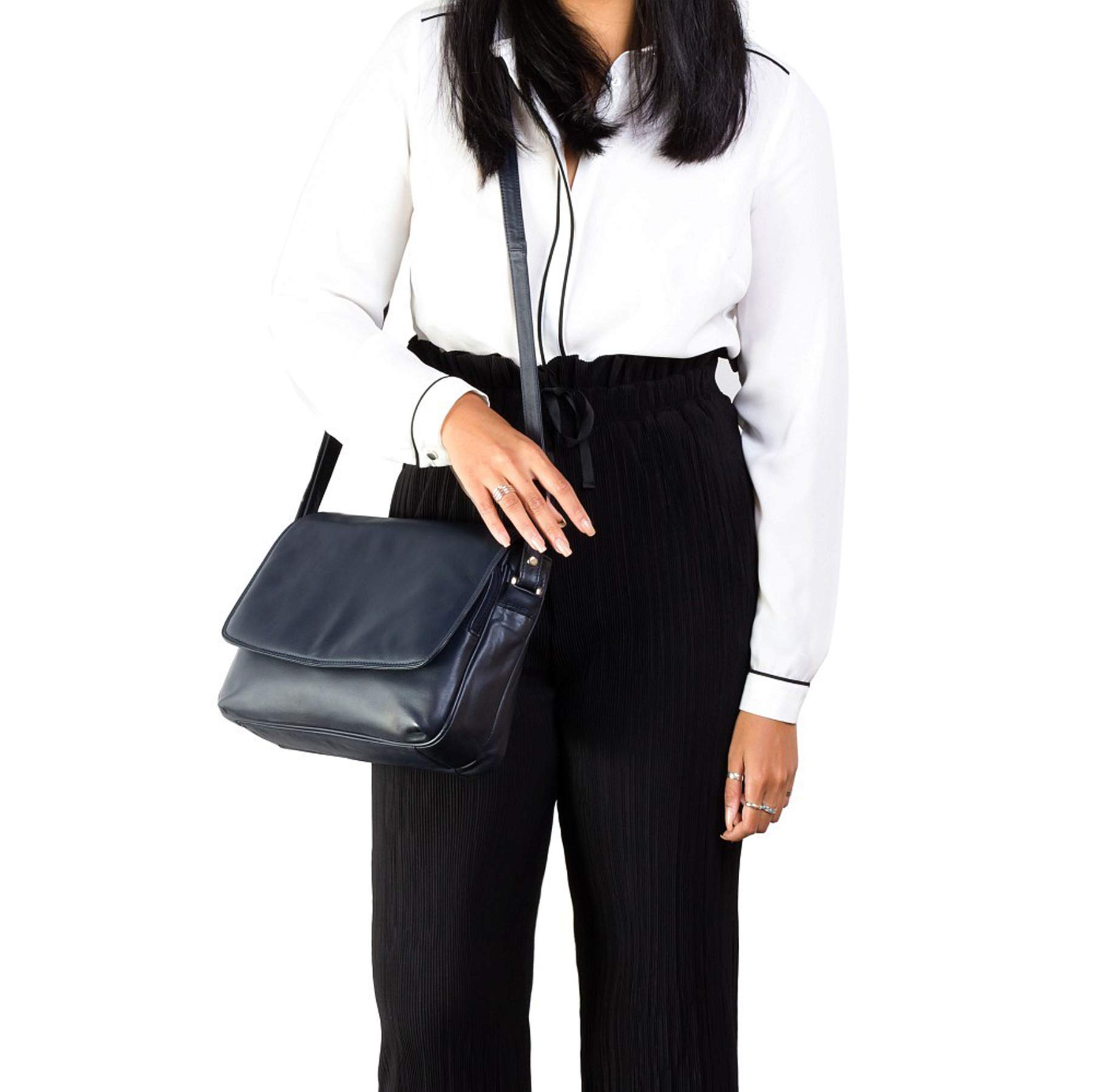VISCONTI Women's Leather Crossbody Bag - Medium Organizer Handbag with Multiple Pockets & Adjustable Strap - Perfect for Work, Travel & Everyday Use - Claudia 03190
