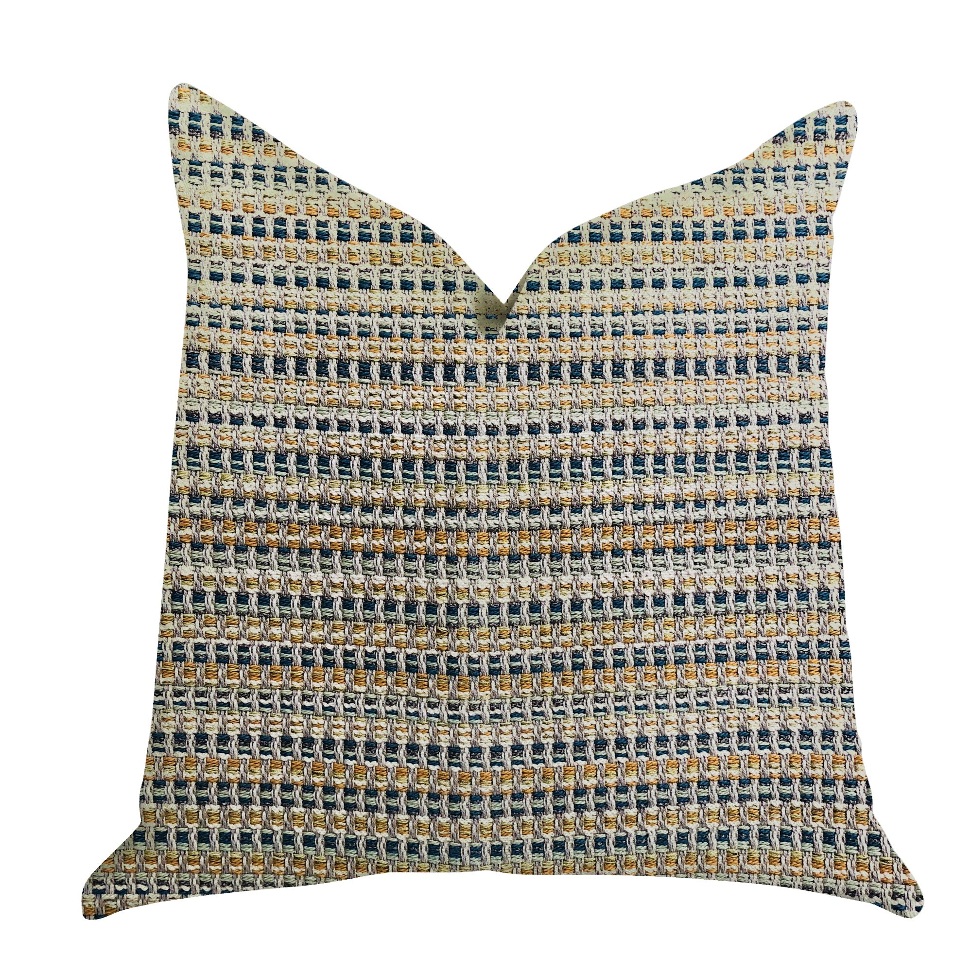 Plutus Brands Peyton Braid Double Sided Luxury Throw Pillow 20x26 Inches - Soft Decorative Couch Pillow for Living Room, Sofa, Bed - Beige, Blue, Brown Home Decor Accent