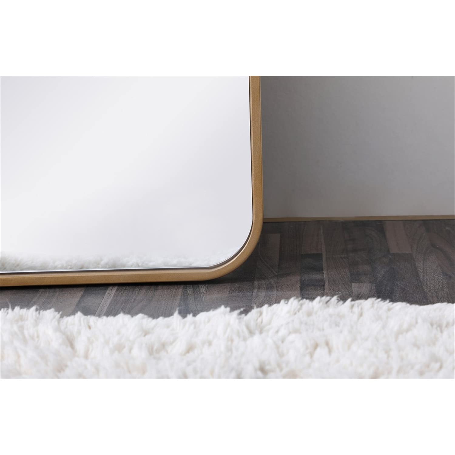 Elegant Brass Rectangular Mirror 18x60 - Home Decor & Bathroom