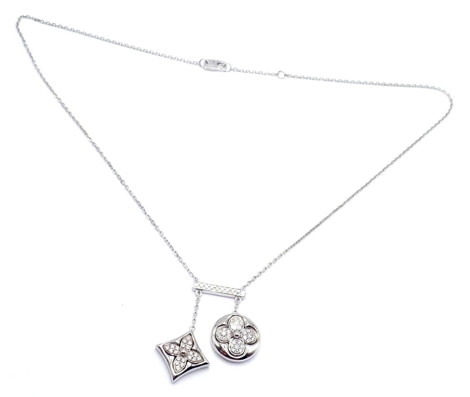 Authentic Louis Vuitton Blossom 18k White Gold Diamond Pendant Necklace - Luxury Jewelry for Women, Perfect for Weddings, Anniversaries & Special Occasions