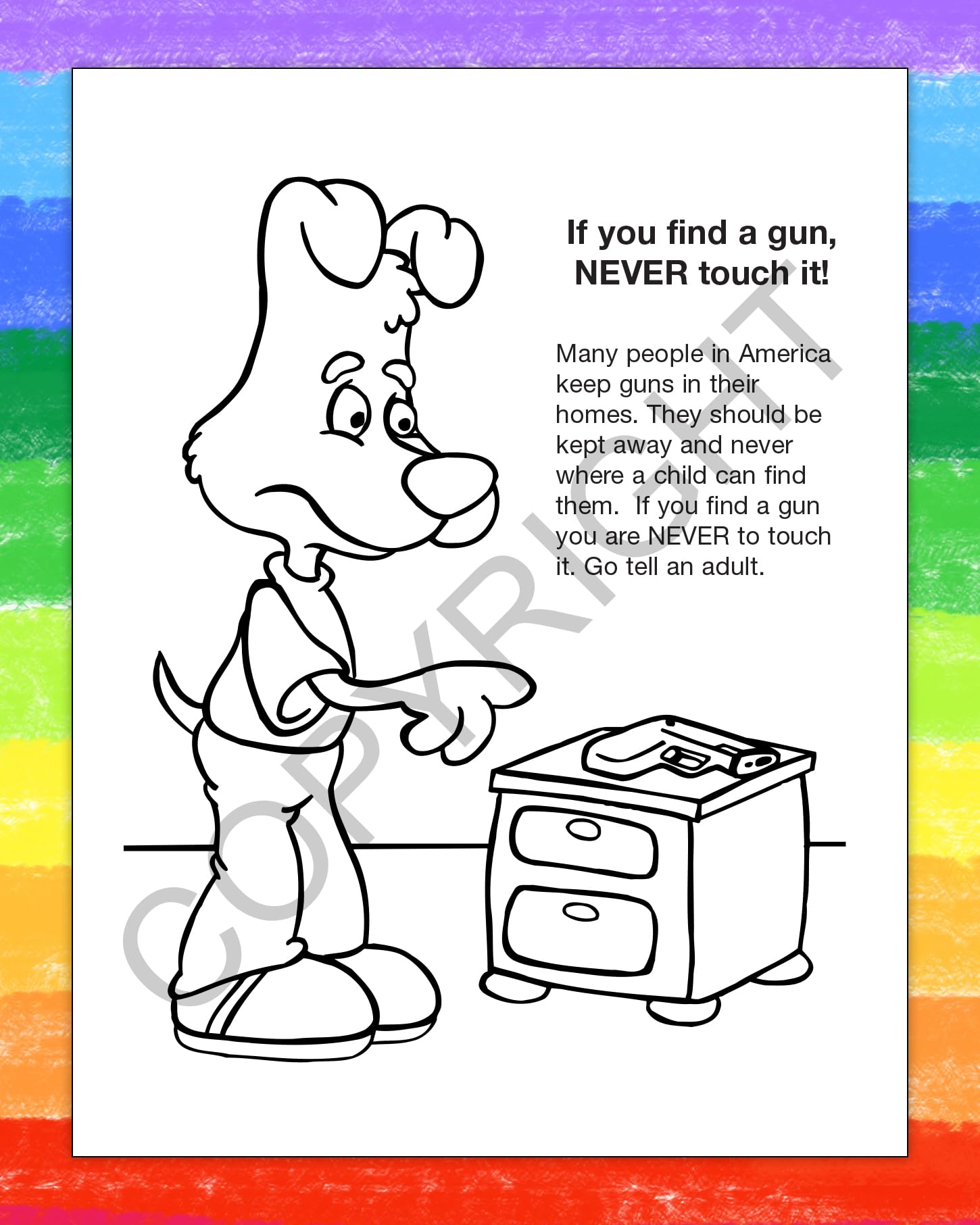 ZOCO Gun Safety Educational Coloring Books - 250 Bulk Pack (No Crayons) - Firearm Safety Activities for Kids with Games & Puzzles - Perfect for Police Handouts, School Programs & Child Safety Awareness