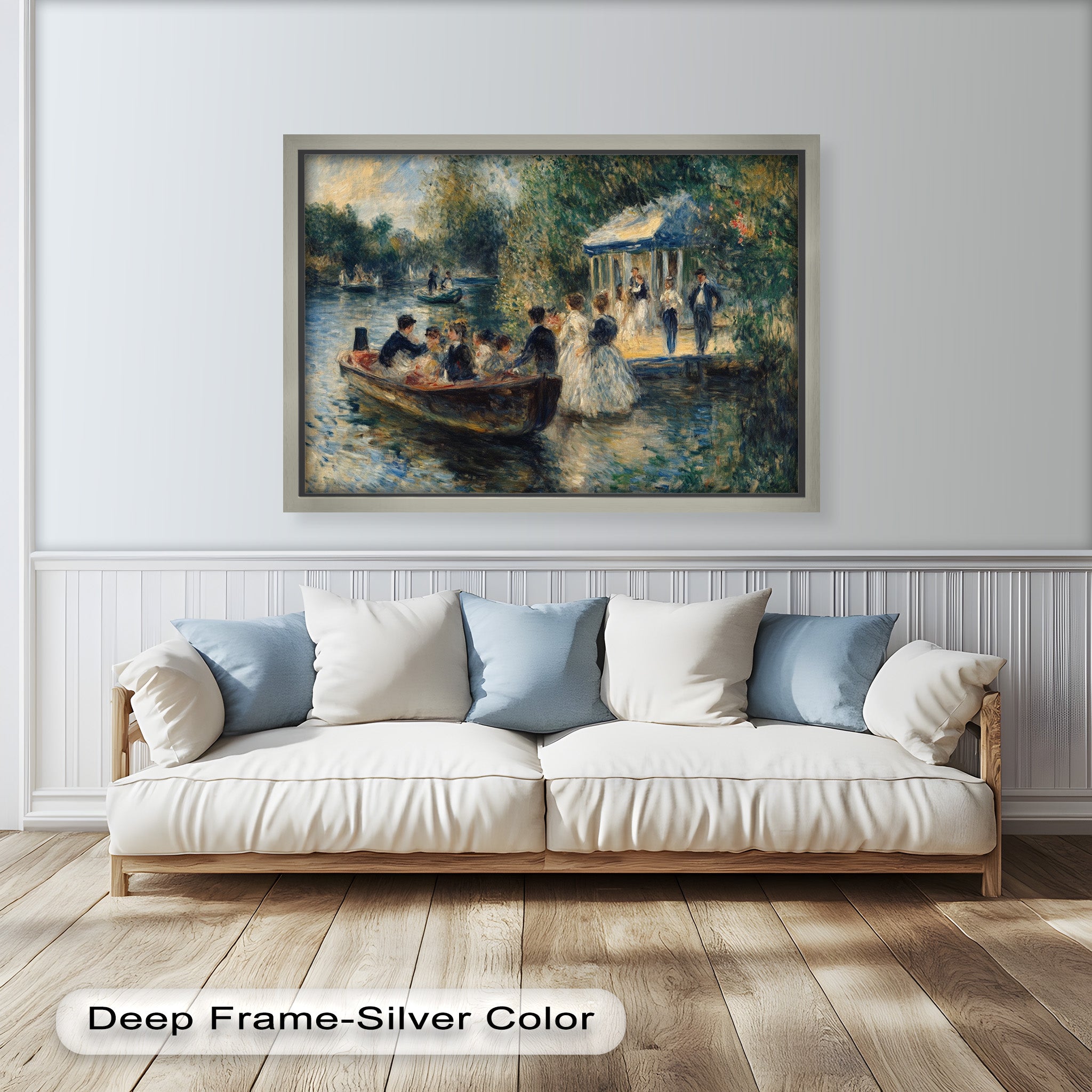 Afternoon Gathering by the River - Handmade Impressionist Oil Painting on Canvas - Perfect for Living Room, Bedroom, or Office Wall Decor