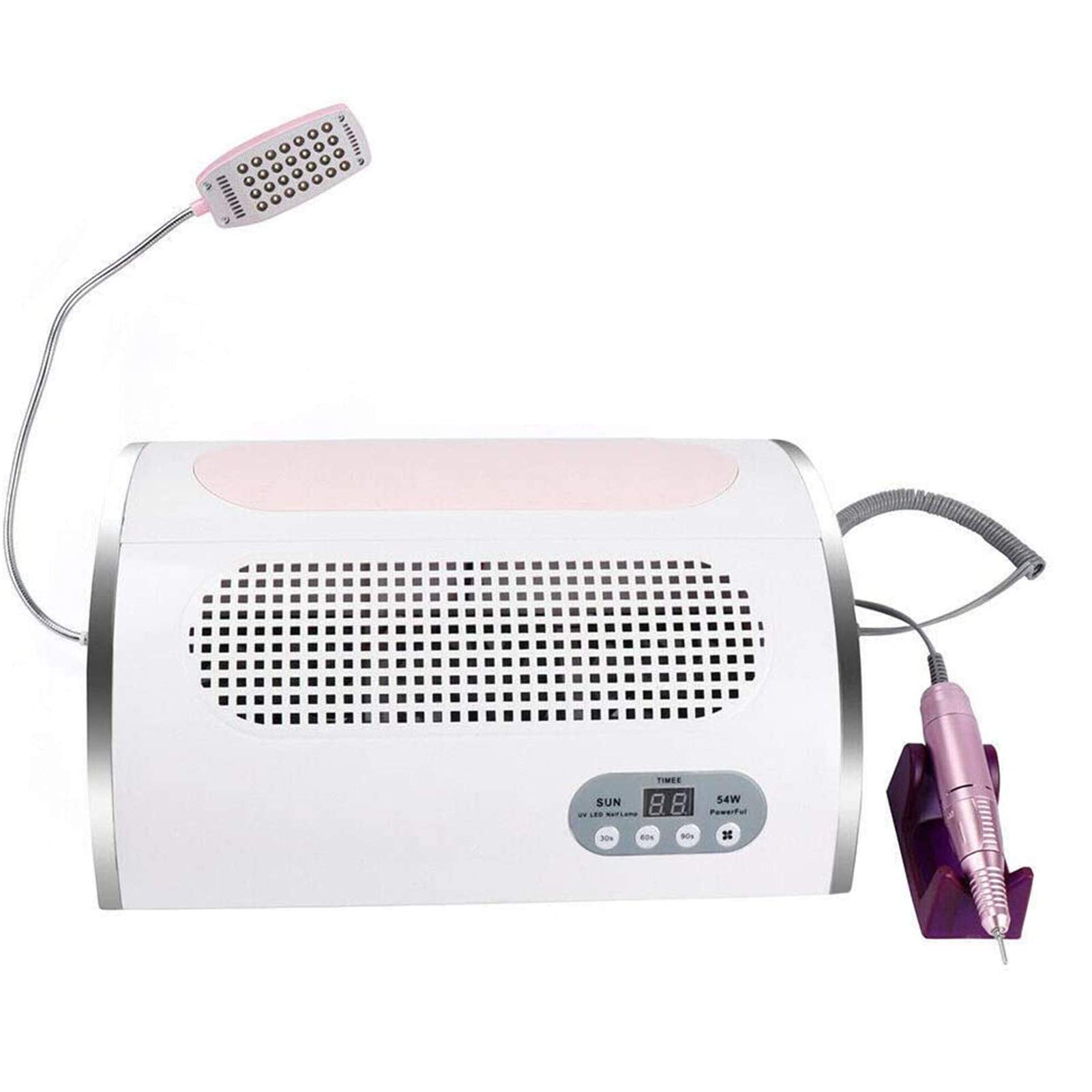 RAFCAR 4-in-1 Electric Nail Drill Kit with Dust Collector & 54W UV LED Dryer - Professional Nail Art Tools for Salon & Home Manicure - Perfect for Gel Polish, Acrylic Nails & DIY Nail Designs