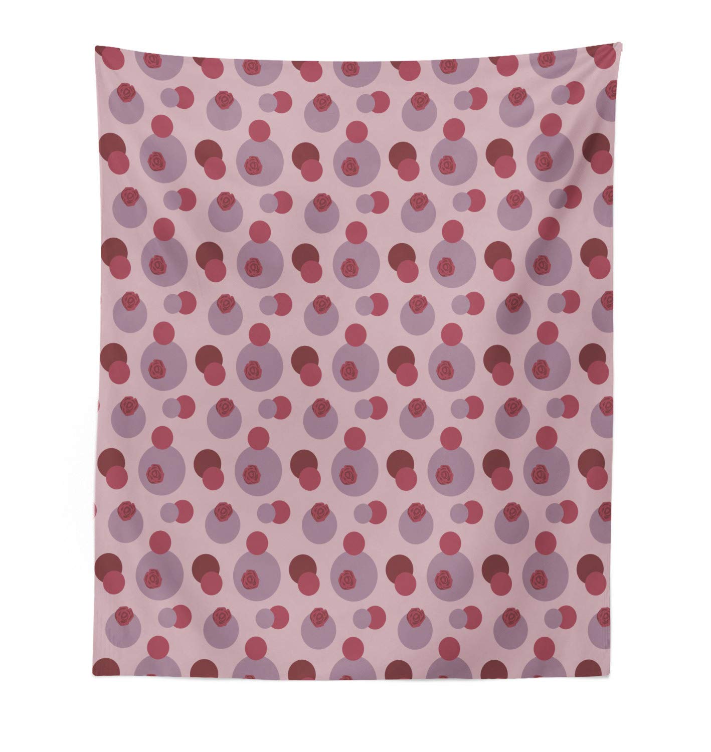 Ambesonne Pastel Tapestry Wall Art - Modern Rose Silhouette & Geometric Circle Design - 23x28 Inch Fabric Wall Hanging Decor for Bedroom, Living Room, Dorm - Dried Rose Grey Pink - Perfect for Boho Home Decor & Instagram Aesthetic Backdrops