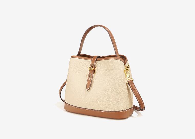 Stylish Mixed Color Women's Leather Tote Crossbody Handbag - Fashionable Shoulder Bag for Work, Travel & Everyday Use