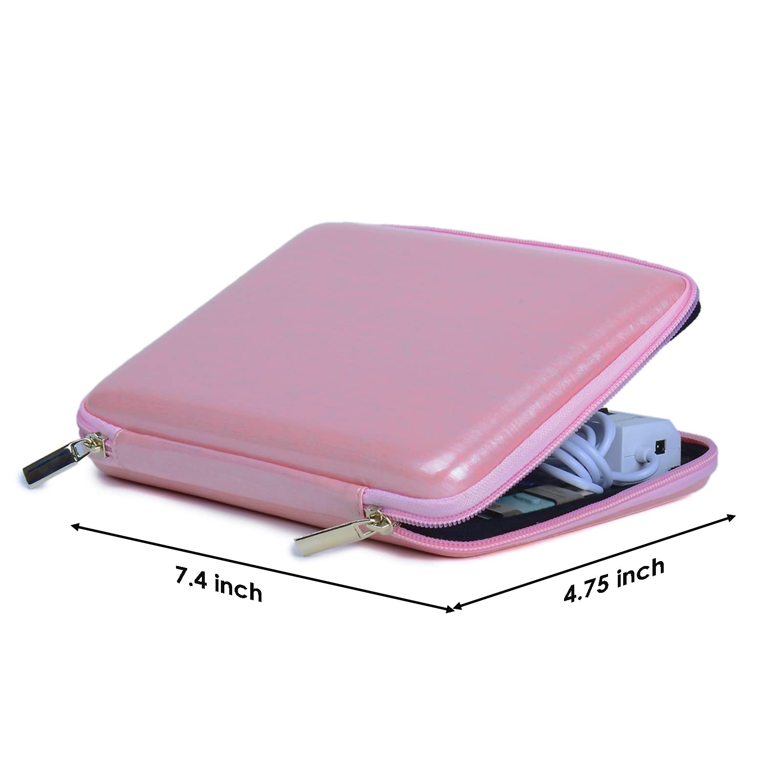 Slim Hard Cube Portable Travel Organizer Case for Kindle Paperwhite, Kindle Fire 7, Galaxy Tab A8, A7, S8 - Perfect for Airplane, Commuting & Business Trips