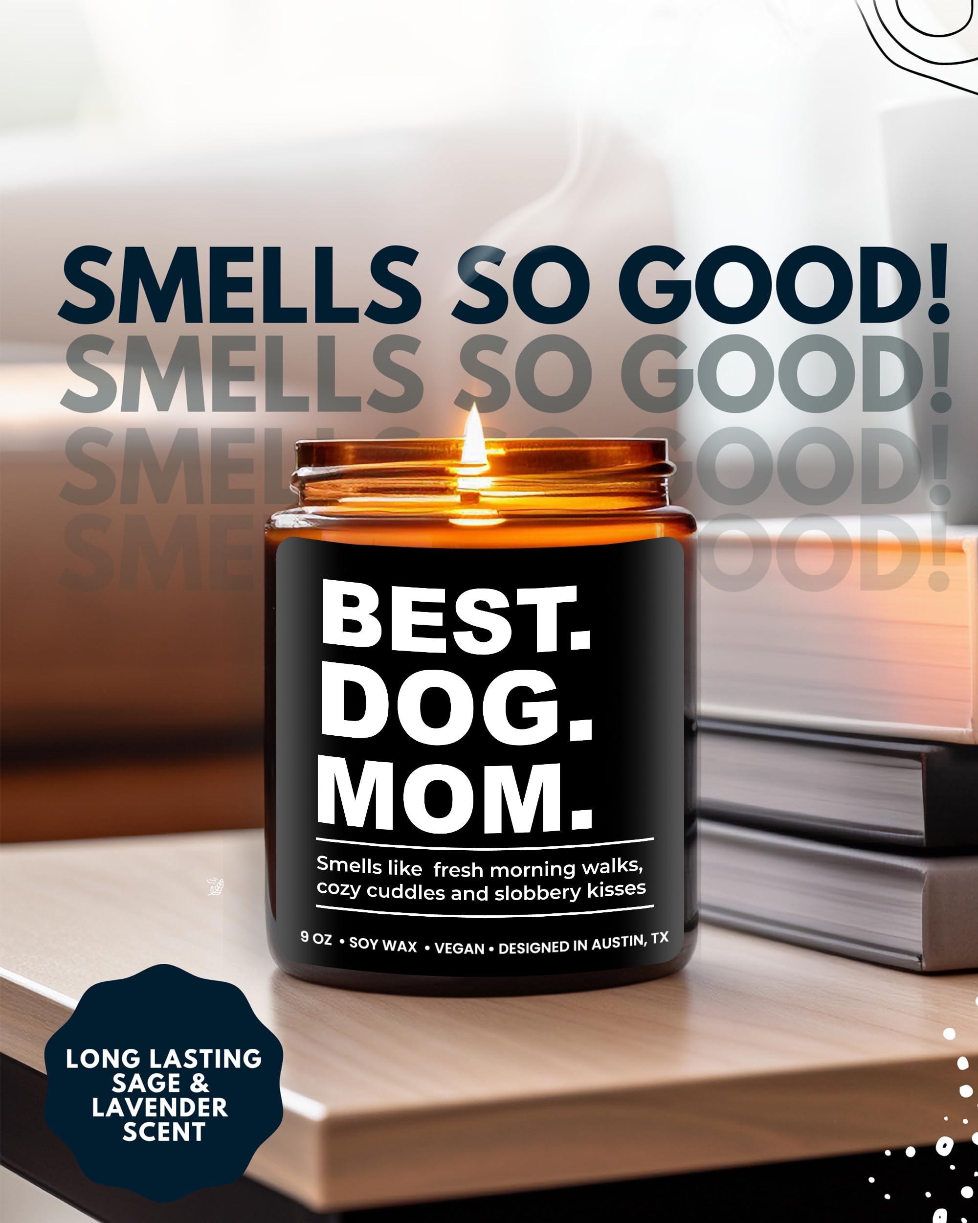 Funny Best Dog Mom Soy Candle - Unique Gifts for Dog Lovers Women | Birthday, Mother's Day & Christmas Present Ideas | Perfect for Home Decor, Relaxation & Pet Lover Gifts