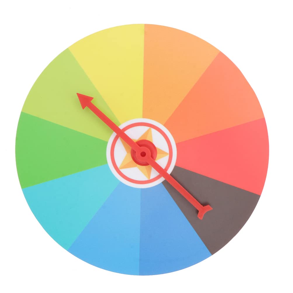CLISPEED Prize Wheel - 10 Color Slots, 7.5 Inch Wall Mounted Wheel of Fortune Game for Carnival, Trade Shows, Parties, Pubs & Home Education - Perfect for Events, Raffles, Classroom Rewards and Business Promotions