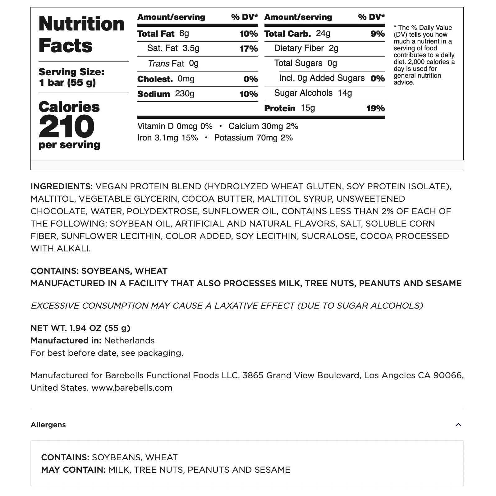 Barebells Vegan Protein Bars - High Protein, Low Sugar, Gluten-Free Snacks for Fitness & Energy | Perfect for Post-Workout, On-the-Go & Healthy Lifestyle