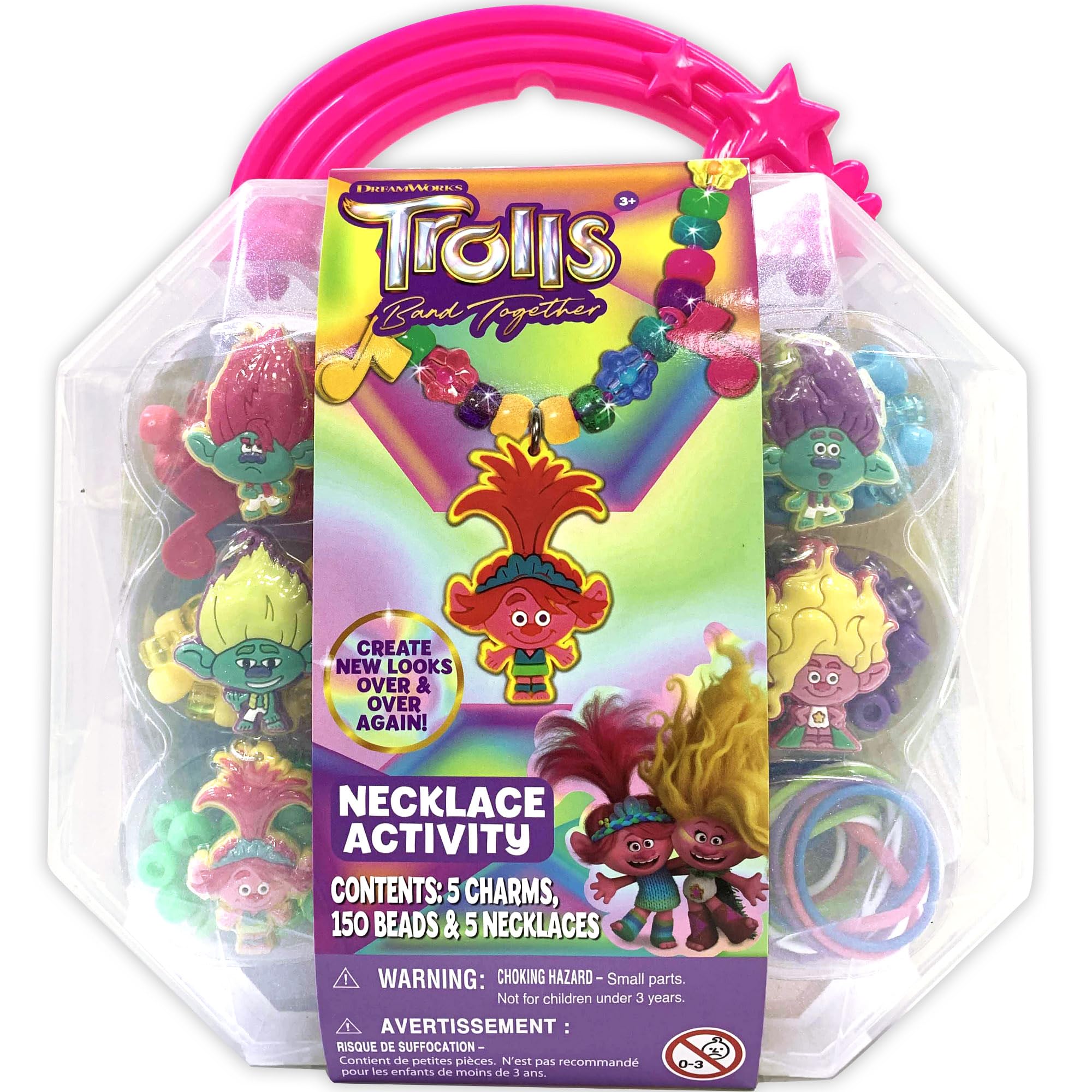 DreamWorks Trolls Band Together Necklace Activity Set for Kids - DIY Friendship Jewelry Craft Kit - Perfect for Birthday Parties, Playdates & Creative Play