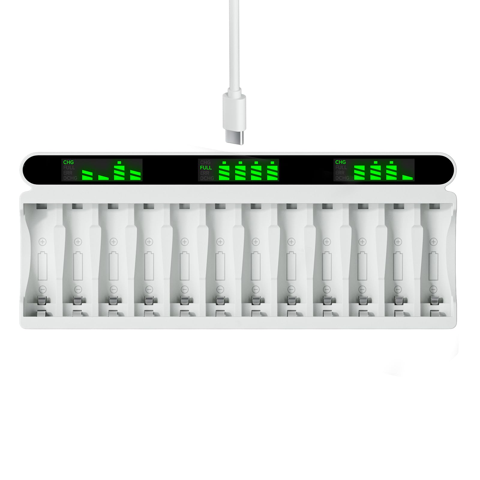 MSPALOCELL 12 Pack AA Rechargeable Batteries with Charger - 1.2V NiMH AA/AAA Battery Charger Set for Household Electronics - Perfect for Cameras, Toys, Remote Controls and Wireless Devices