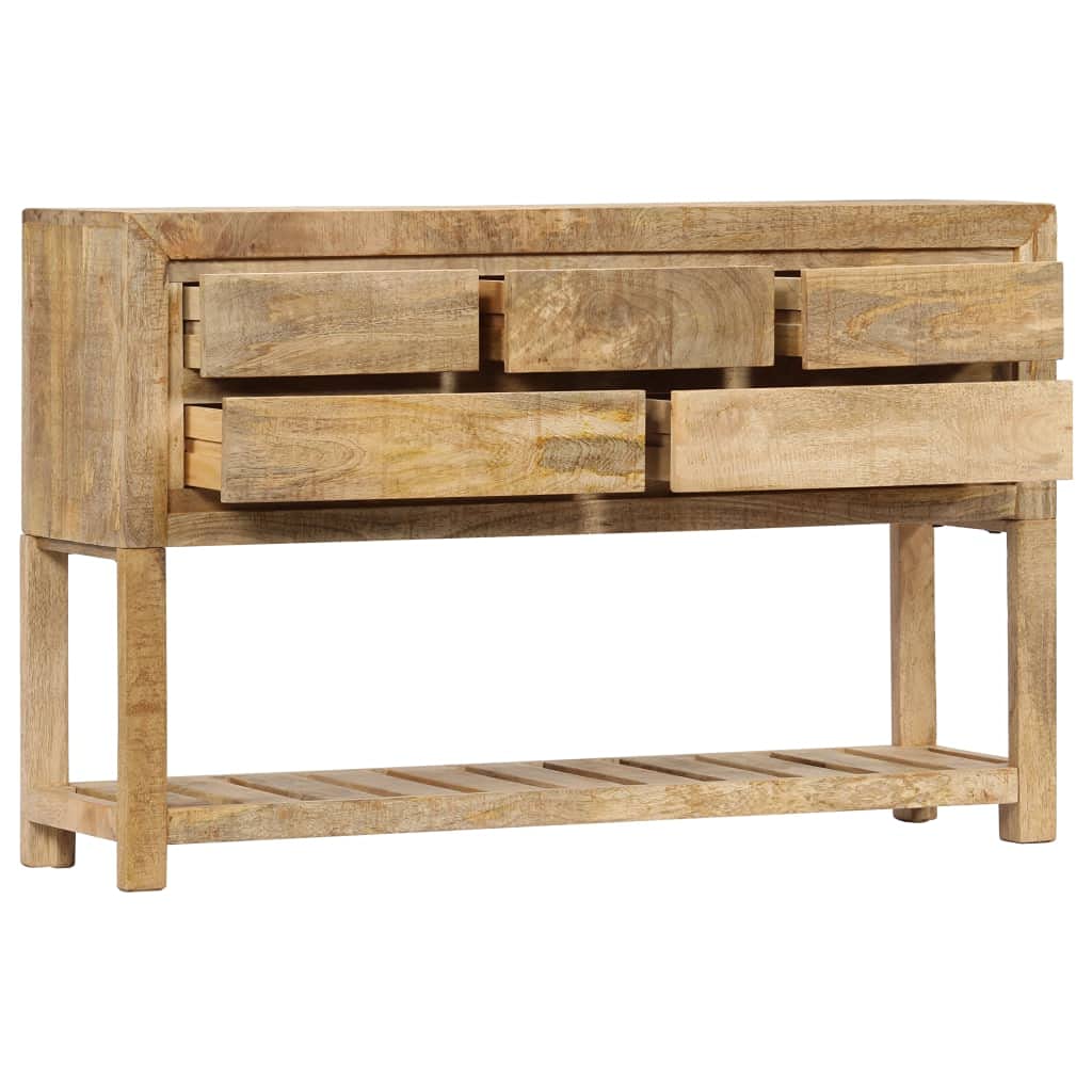 Solid Mango Wood Console Table with Drawer, 47.2