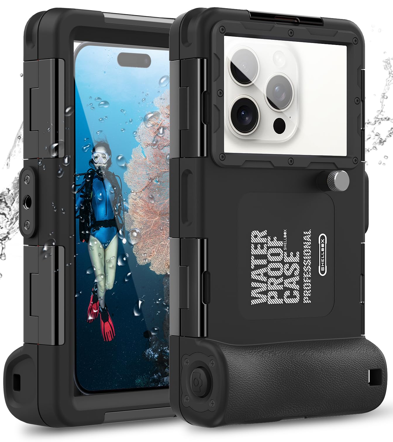 **Waterproof Phone Case for iPhone 16/15/14/13/12/11 Pro Max & Samsung Galaxy S25/S24/S23/S22 – 50ft/15m Deep Diving Protection, Underwater Snorkeling & Scuba Photography – Ideal for Beach, Pool, and Water Sports (Black)**