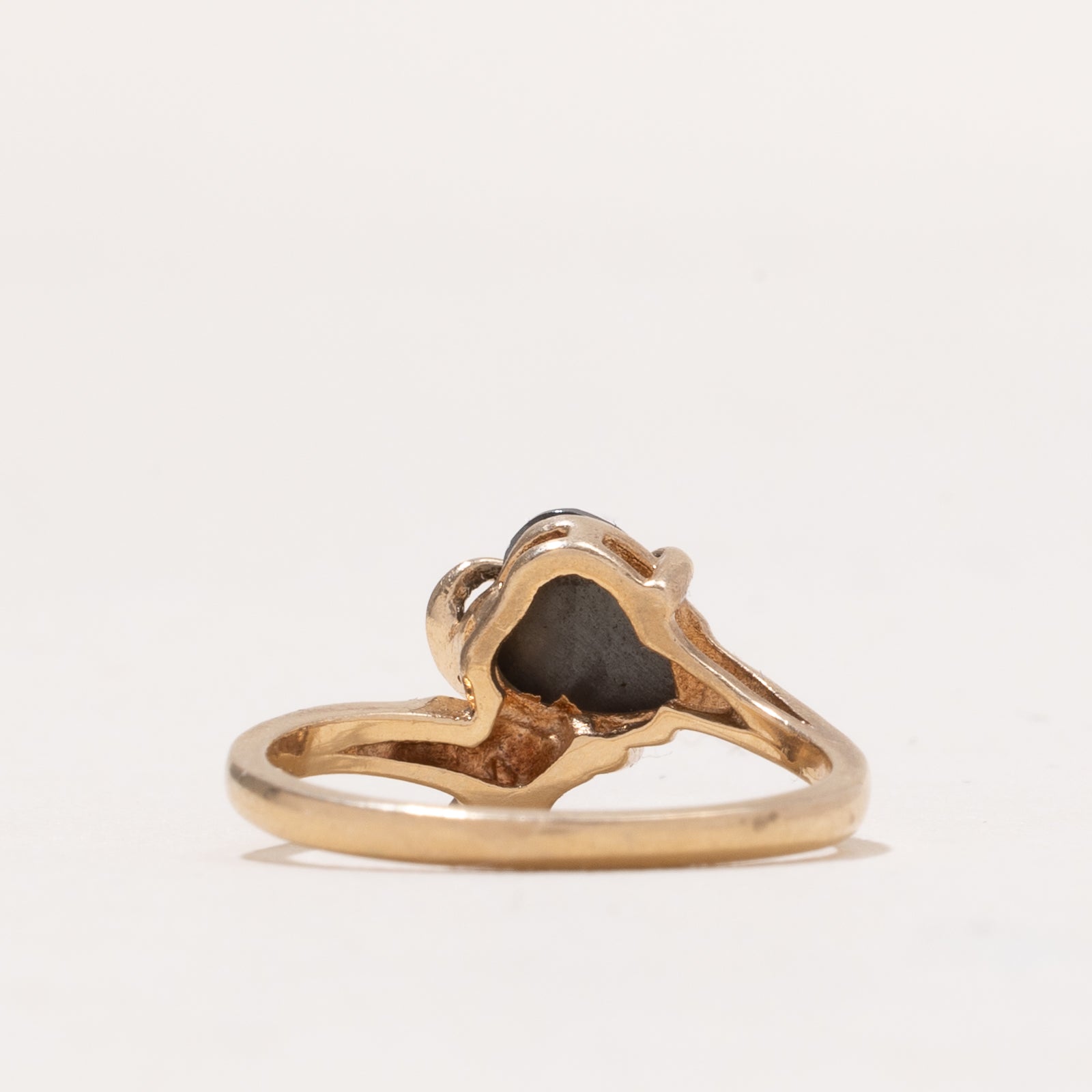 Pear Cut Hematite Bypass Ring - 2.00ct Size 6 | Elegant Silver Jewelry for Women | Perfect for Weddings, Anniversaries & Special Occasions
