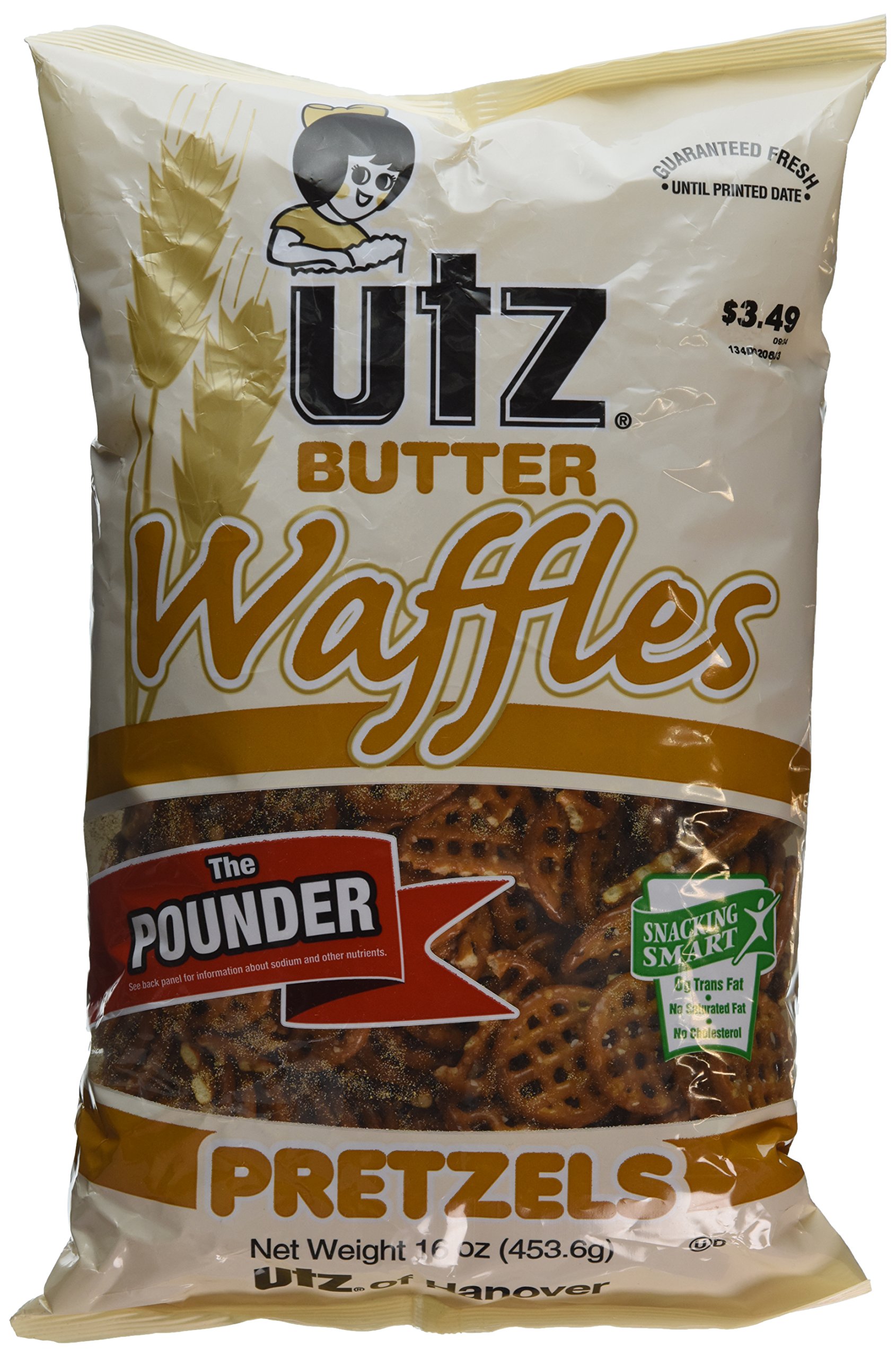 Utz Butter Waffles Pretzels - Crunchy Snack, 16oz Bag - Perfect for Parties, Movie Nights & On-the-Go Snacking