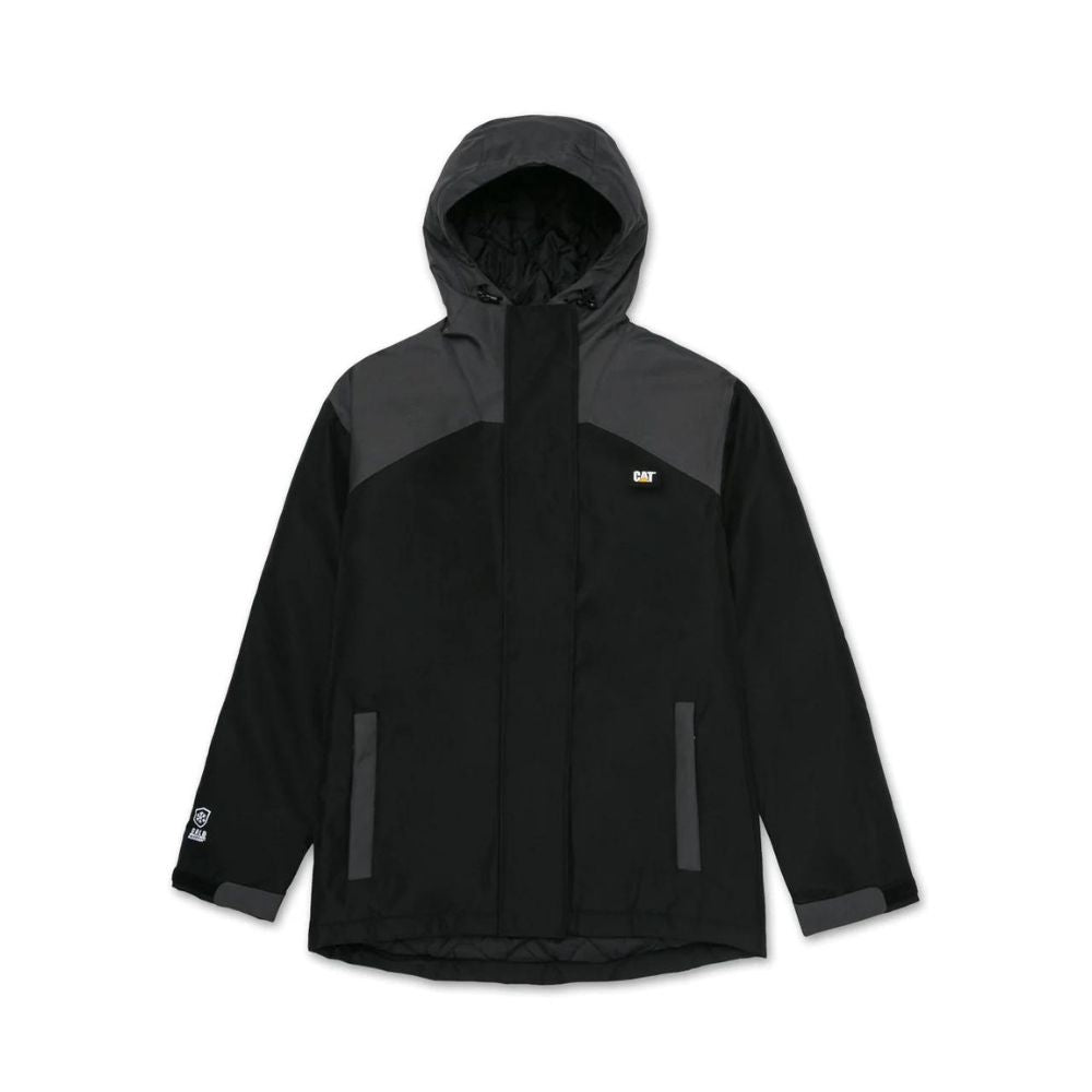 CAT Men's Heavyweight Insulated Work Winter Oxford Jacket - Waterproof Cold Weather Jacket for Construction & Outdoor Work (Black, Style 1040022) | Ideal for Snow Shoveling, Hunting & Winter Commuting