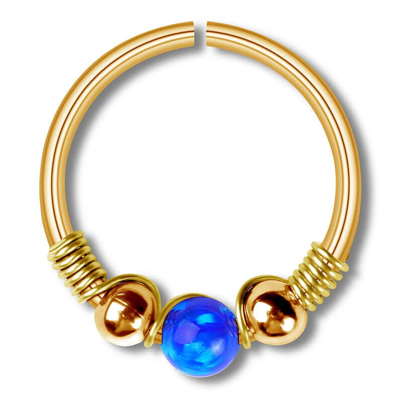Opal Seamless Fixed Captive Ring - Elegant Body Jewelry for Belly Button, Nose & Ear Piercing | Hypoallergenic Stainless Steel | Perfect for Everyday Wear & Special Occasions