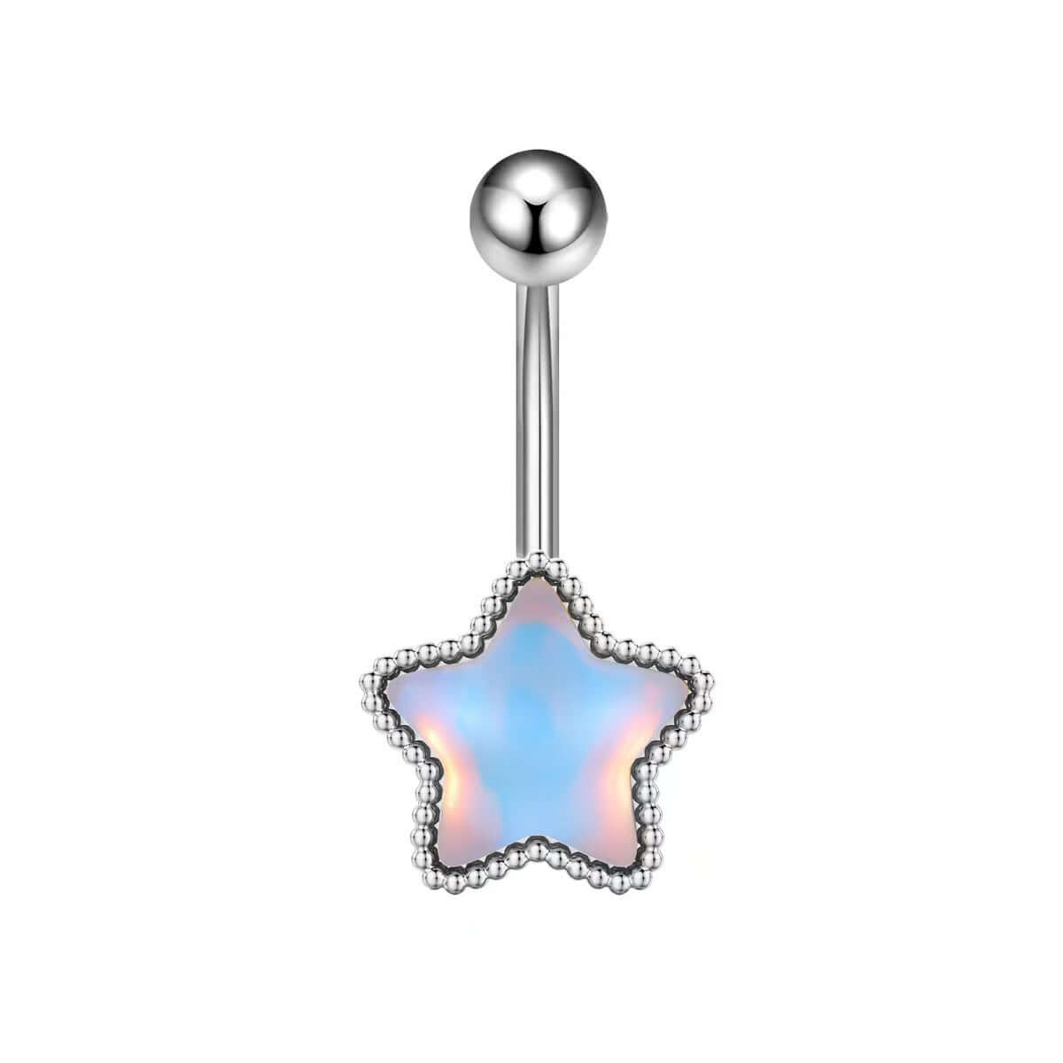 Glow in the Dark Belly Button Rings - Moon Star Design | Body Jewelry for Women | Perfect for Night Parties, Raves & Unique Fashion Looks